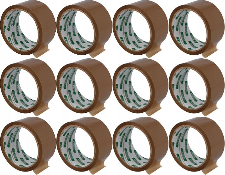 12pcs PACKING TAPE BROWN PACKING RUBBER BOPP 48mm 50yd