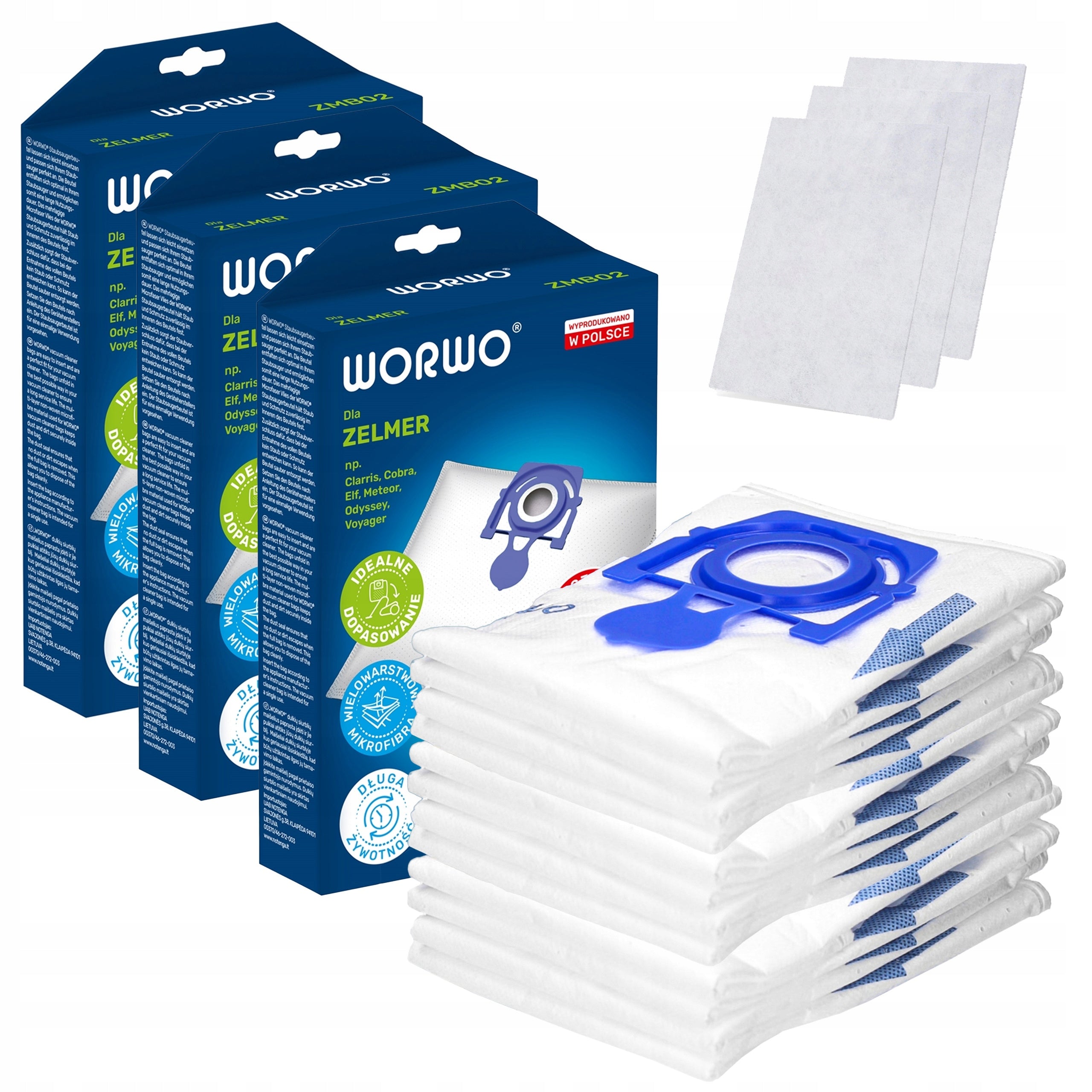 12x BAGS FOR VACUUM CLEANER ZELMER ODYSSEY METEOR ELF ZELMER ANTEK ZVCA100B
