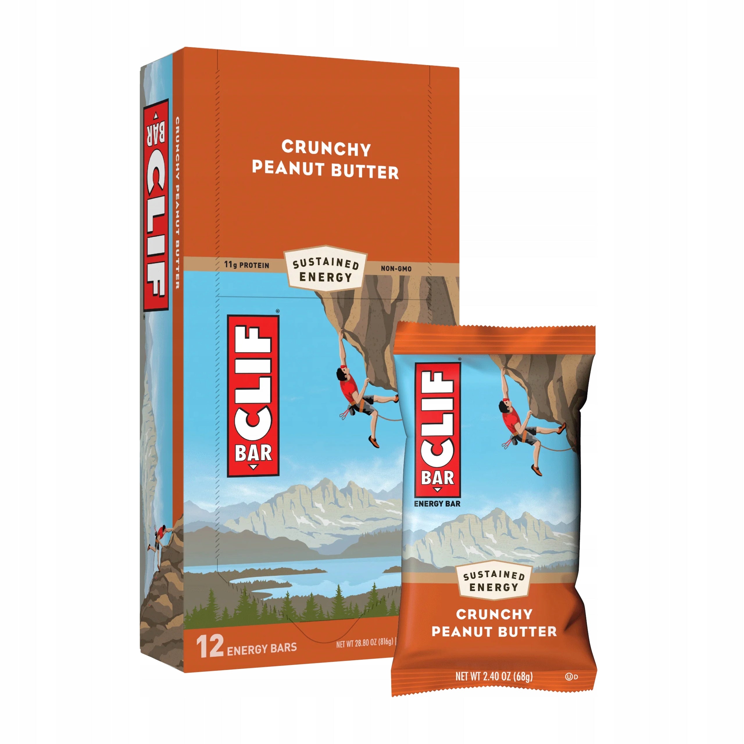 12x Carbo Bars Clif Bar Energy Bar Flavour Peanut Butter 68 g Manufacturer code CB02x12