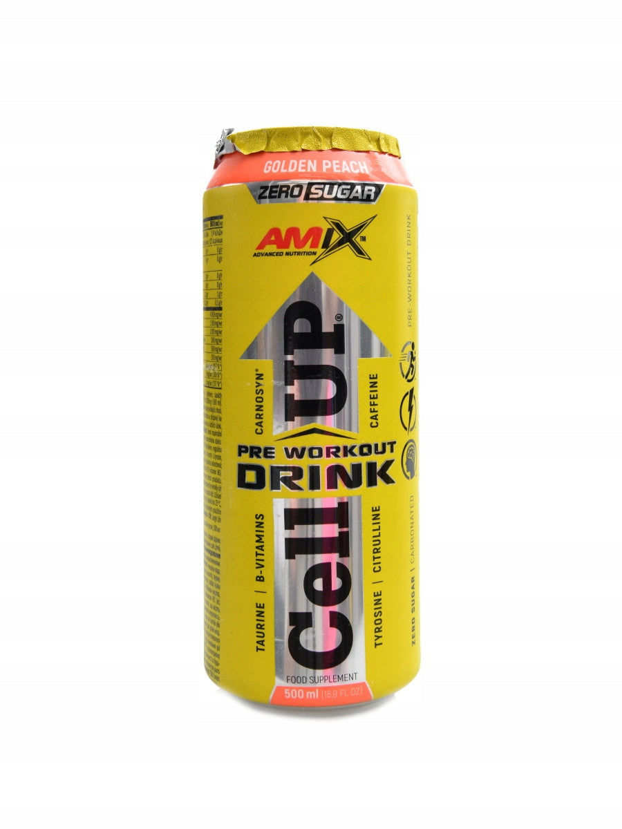 |12x| CellUP PreWorkout Drink 500ml golden peach Packaging status original