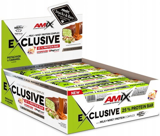 |12x| Exclusive Protein Bar 85g pistachios caramel Expiration date at least six months from the date of purchase