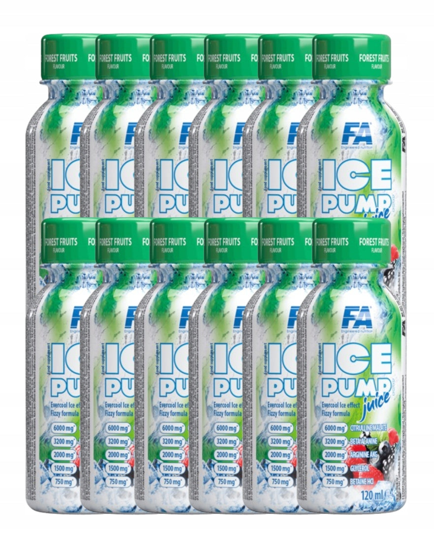 12x FA ICE PUMP Juice Shot 120ml Forest Fruits Conditioner Before Workout