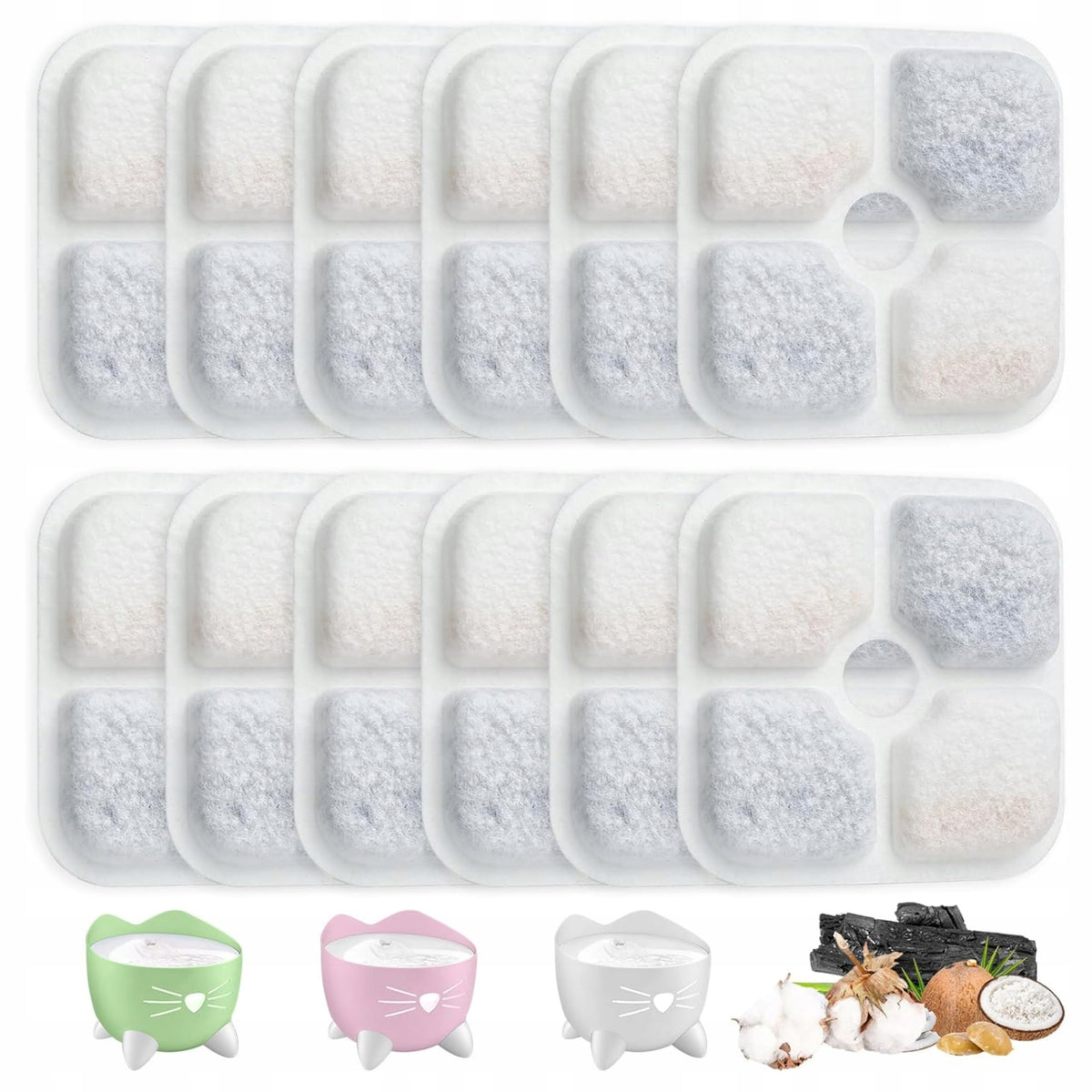 12x FILTERS FOR DRINKER CATIT PIXI 8,5cm CAT FOUNTAIN REPLACEMENT SET