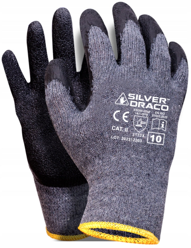 12x GLOVES WORK gloves thick STRONG CONSTRUCTION BHP DRAGON size 10 Brand Keilor