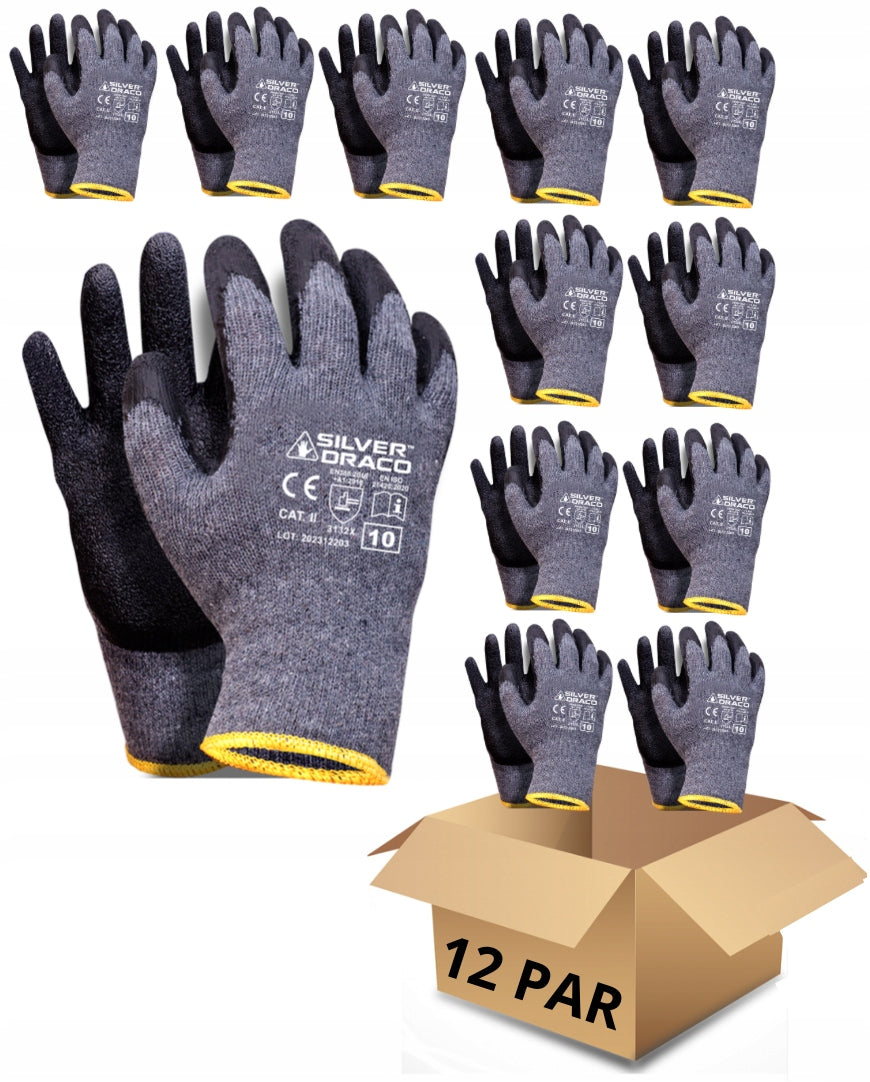12x GLOVES WORK gloves thick STRONG CONSTRUCTION BHP DRAGON size 10