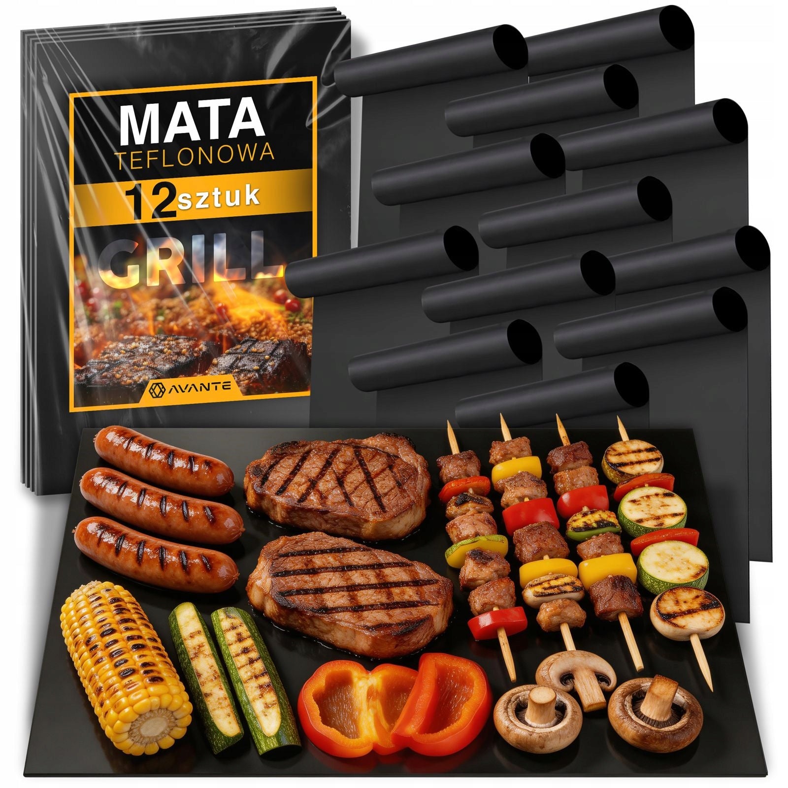 12x GRILL MAT TEFLON BAKING PAD TRAY REUSABLE BBQ