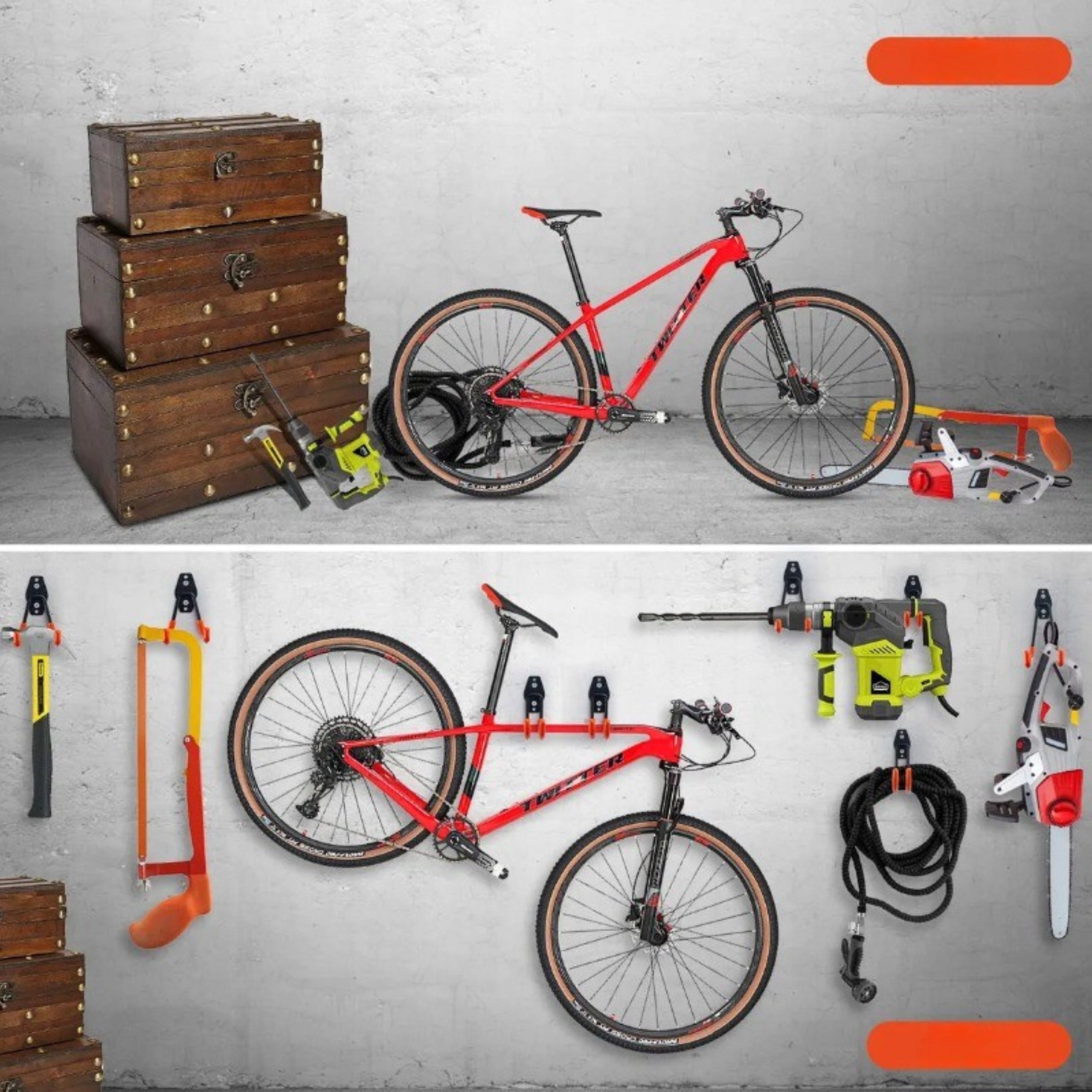 12x HANGER HOOK WALL MOUNT METAL FOR GARAGE WALL BIKE TOOLS Brand Zaxer