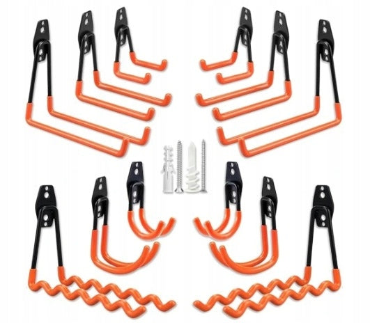 12x HANGER HOOK WALL MOUNT METAL FOR GARAGE WALL BIKE TOOLS