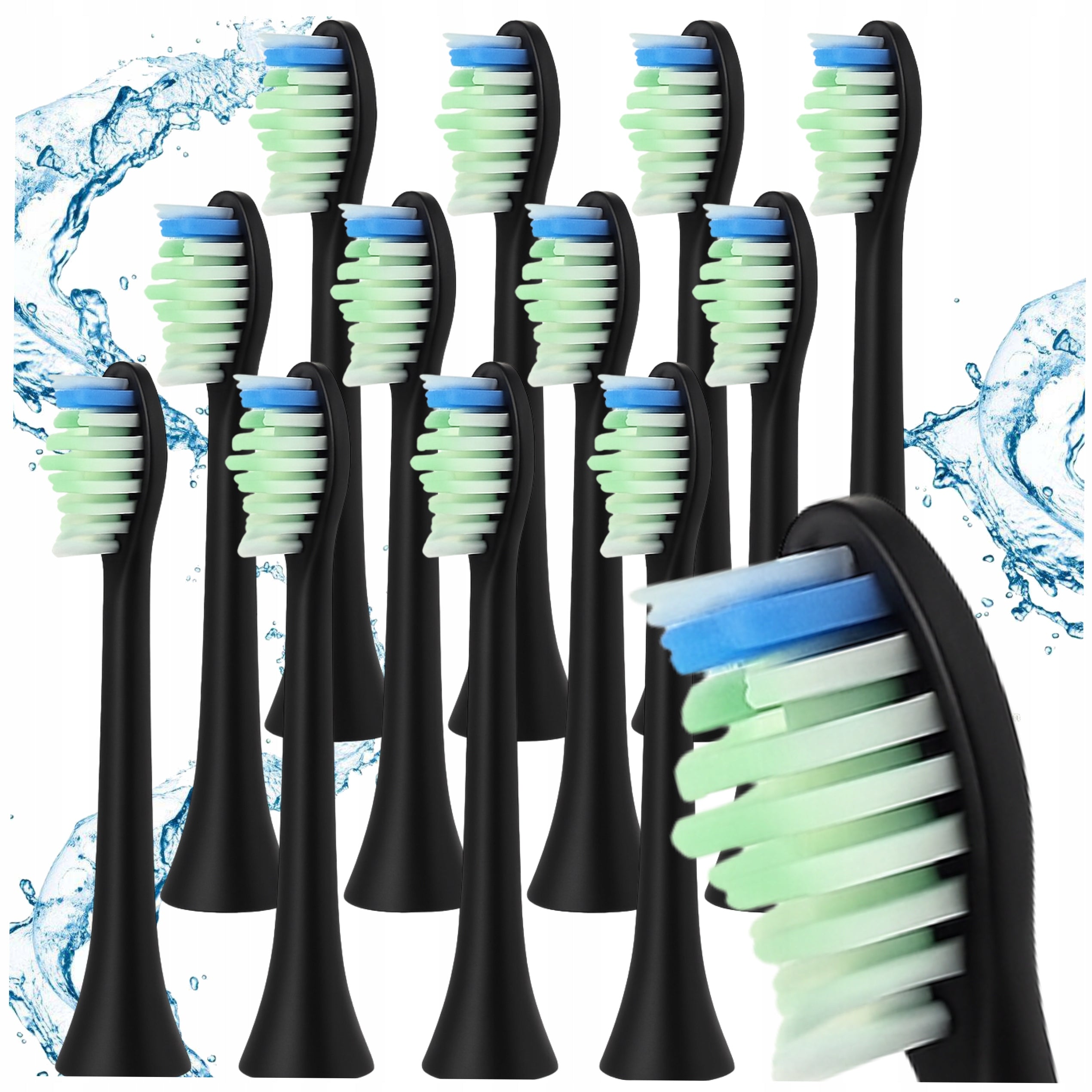 12x PHILIPS SONICARE DIAMOND CLEAN toothbrush tips BLACK replacement