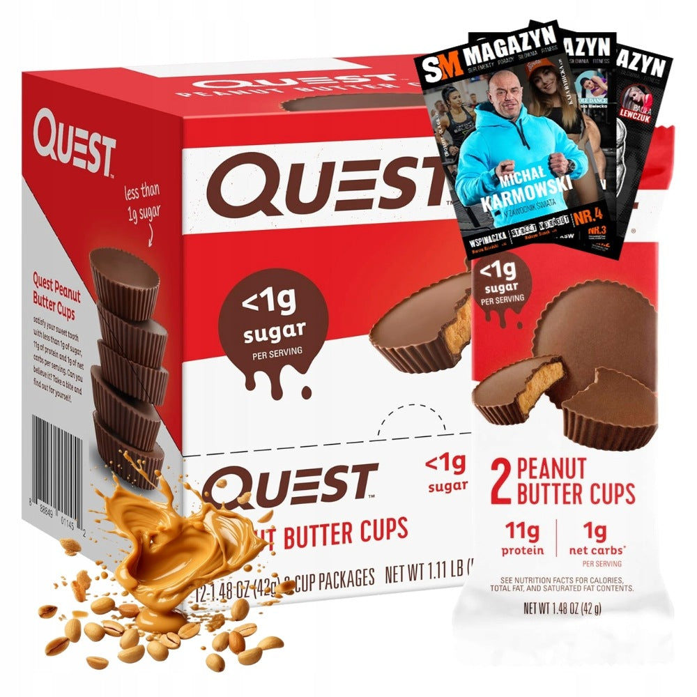 12x QUEST NUTRITION PEANUT BUTTER CUPS 42g SWEET SNACK ENERGY STRENGTH