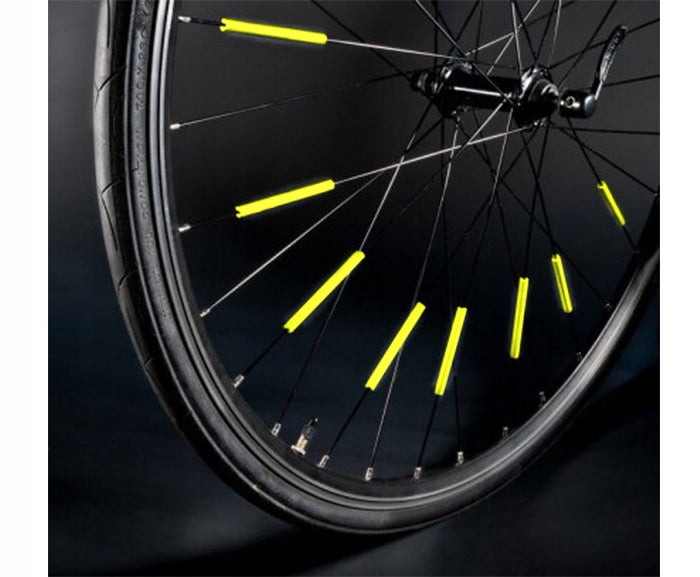 12x REFLECTIVE TUBES BICYCLE SPOKE REFLECTORS FOR BICYCLE SET YELLOW Kind set