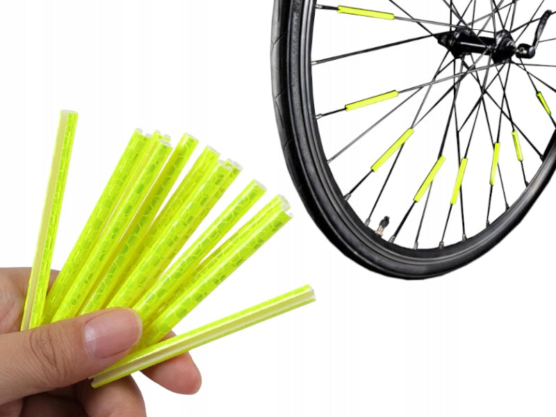 12x REFLECTIVE TUBES BICYCLE SPOKE REFLECTORS FOR BICYCLE SET YELLOW