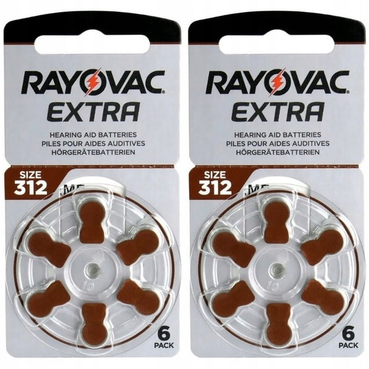 12x Rayovac 312 - hearing aid battery, long life