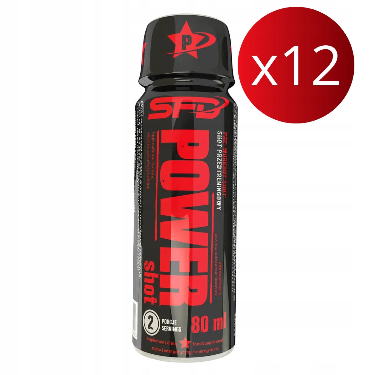 12x SFD POWER SHOT 80ML CAFFEINE BETA ALANINE CITRULLINE pre-workout
