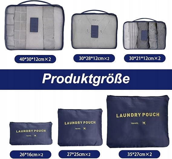 12x TRAVEL BAGS FOR SUITCASE LUGGAGE ORGANIZER COSMETIC BAG WATERPROOF Manufacturer code TORBY PODRÓŻNE DO WALIZKI ORGANIZER DO BAGAŻU