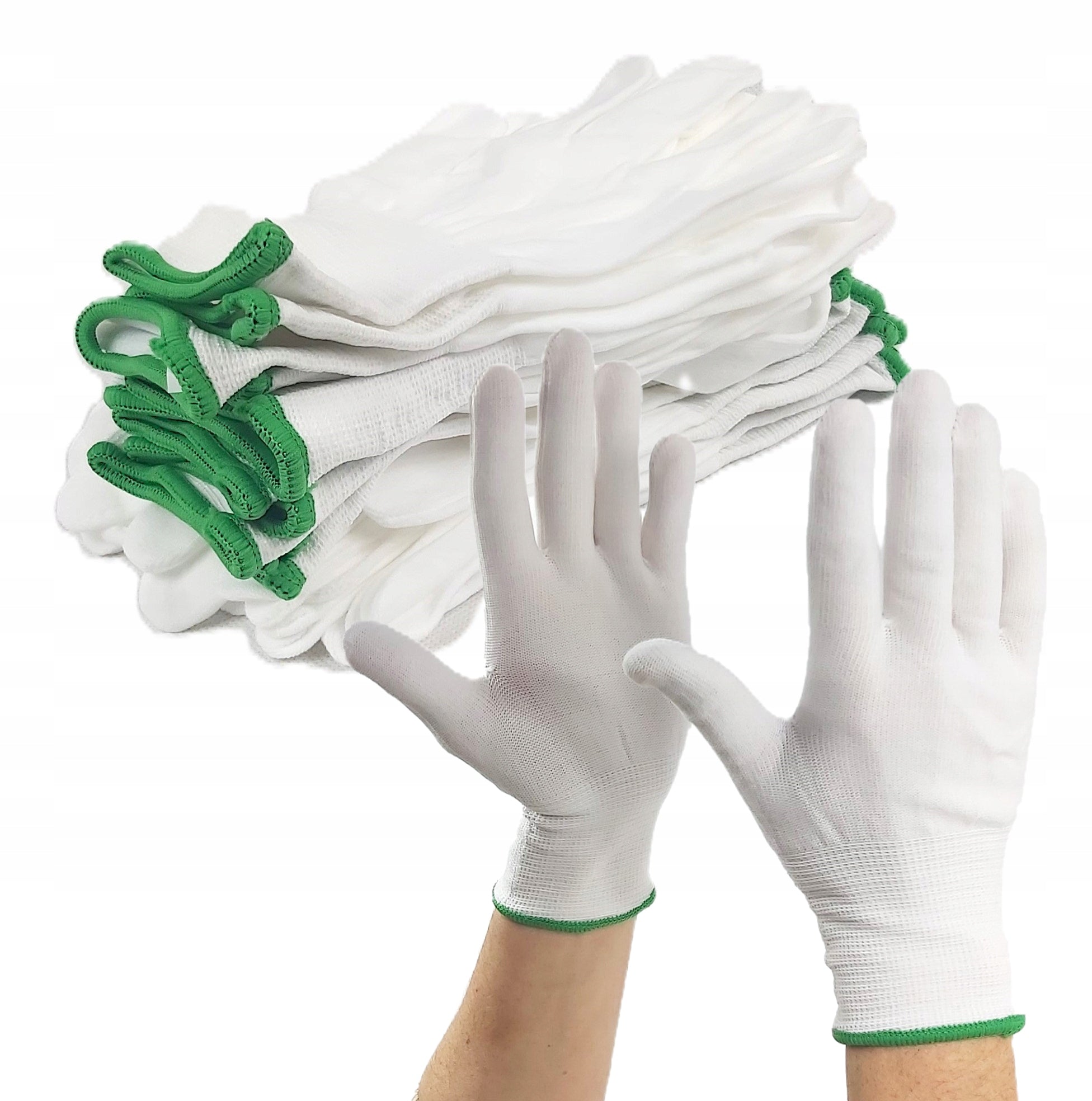 12x Work Gloves Protective Gloves NYLON COTTON WHITE QUALITY!