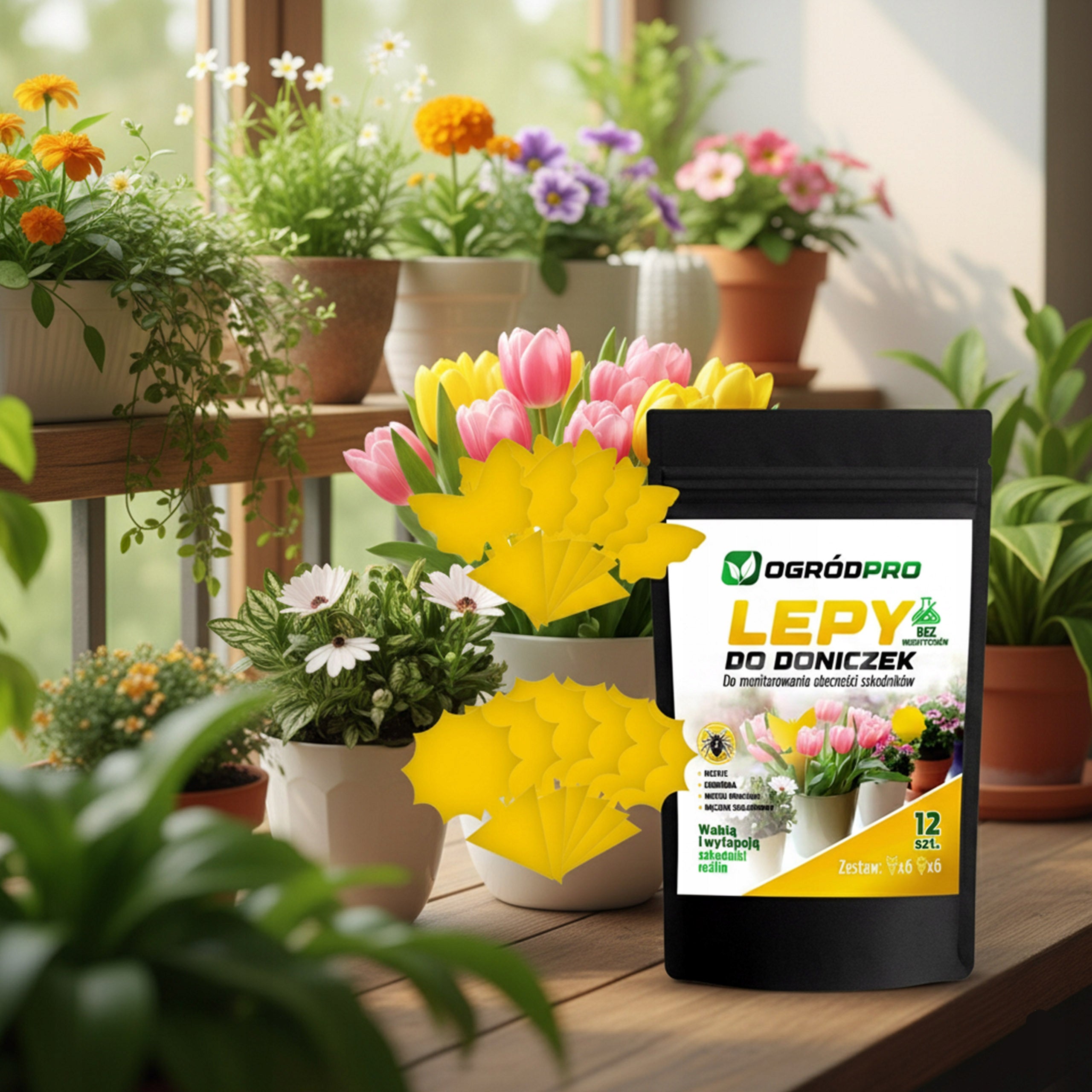 12x YELLOW ADHESIVE FOR POTS BUTTERFLY FOR EARTH APHIDS BOW TIES FRUIT INSECTS Packaging status original