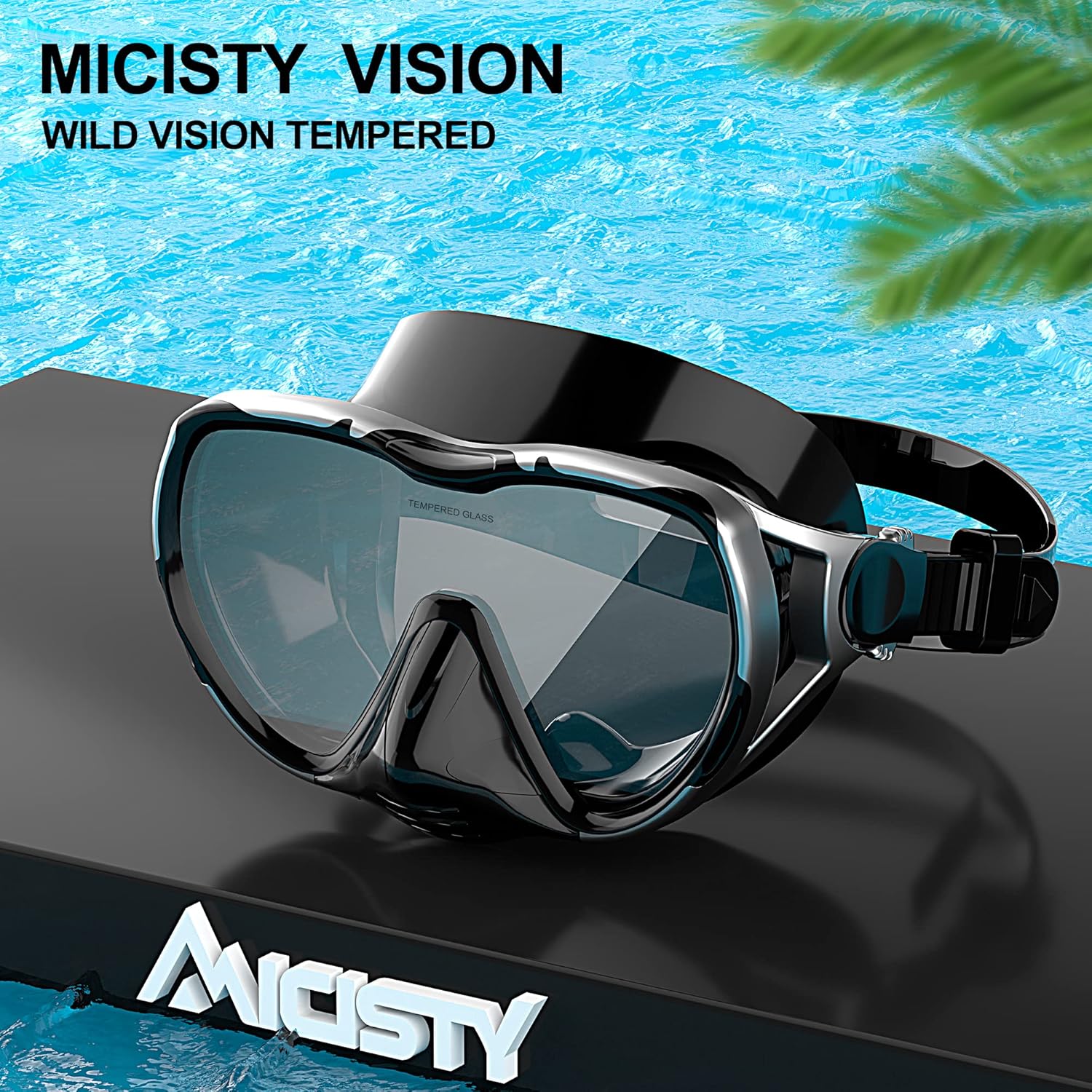 13.04.E7 Diving mask glasses black