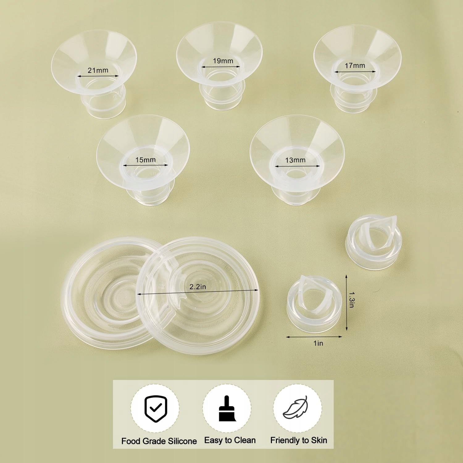13-21MM FLANGE INSERTS FOR BREAST PUMPS SET OF 9 Medical device no