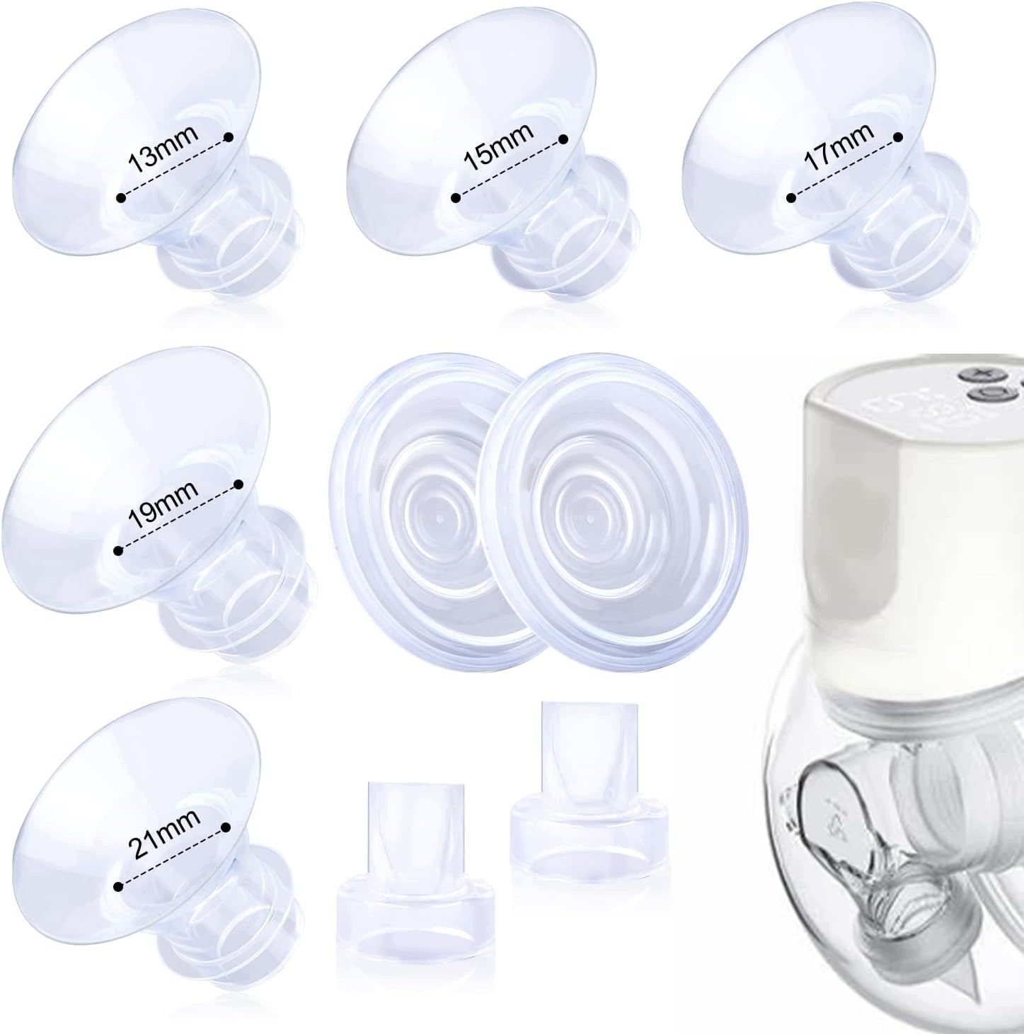 13-21MM FLANGE INSERTS FOR BREAST PUMPS SET OF 9