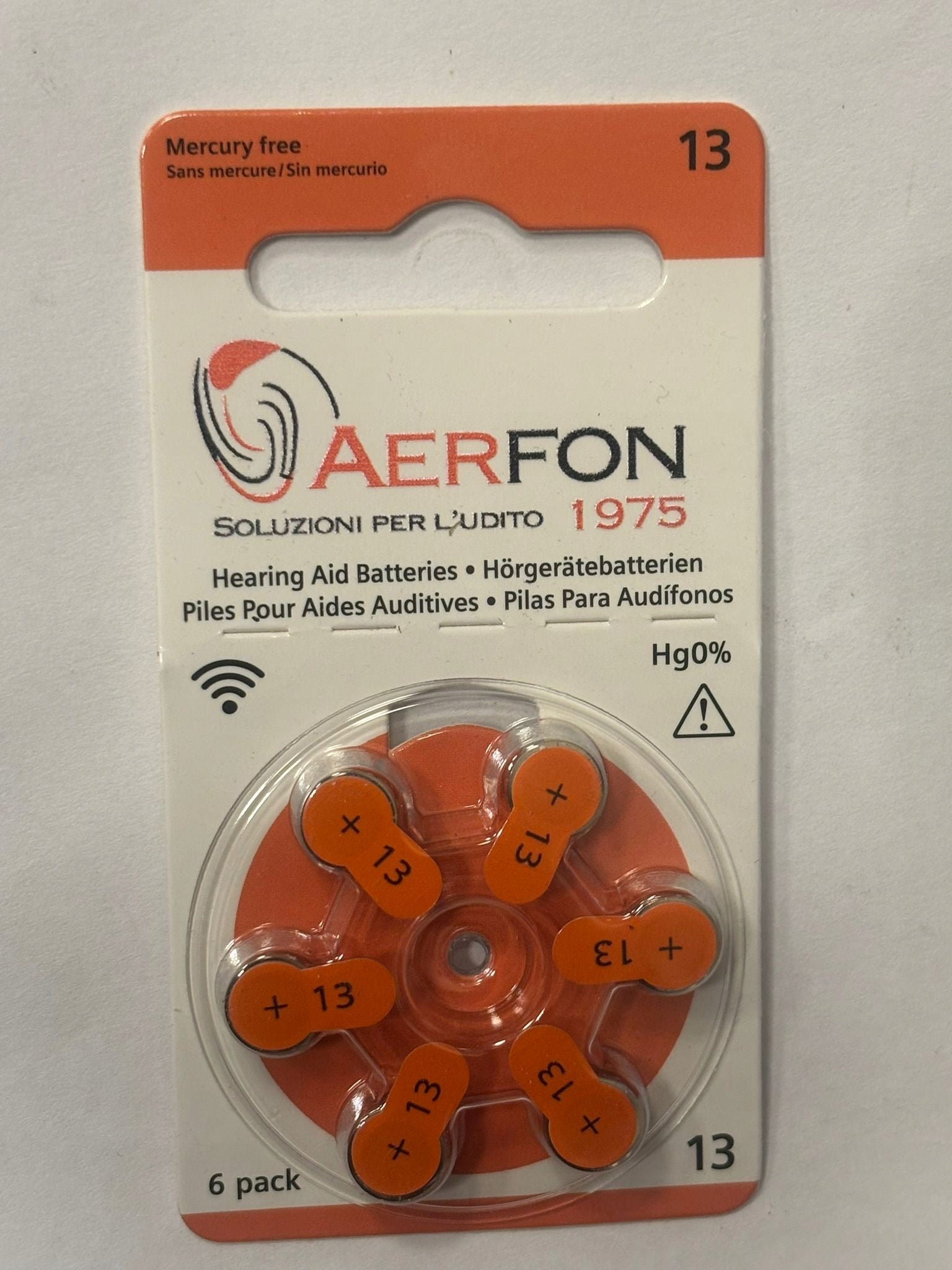 13 PR48 hearing aid batteries AerFon blister 6x10 pcs 1,45V 2029-08 Medical device no