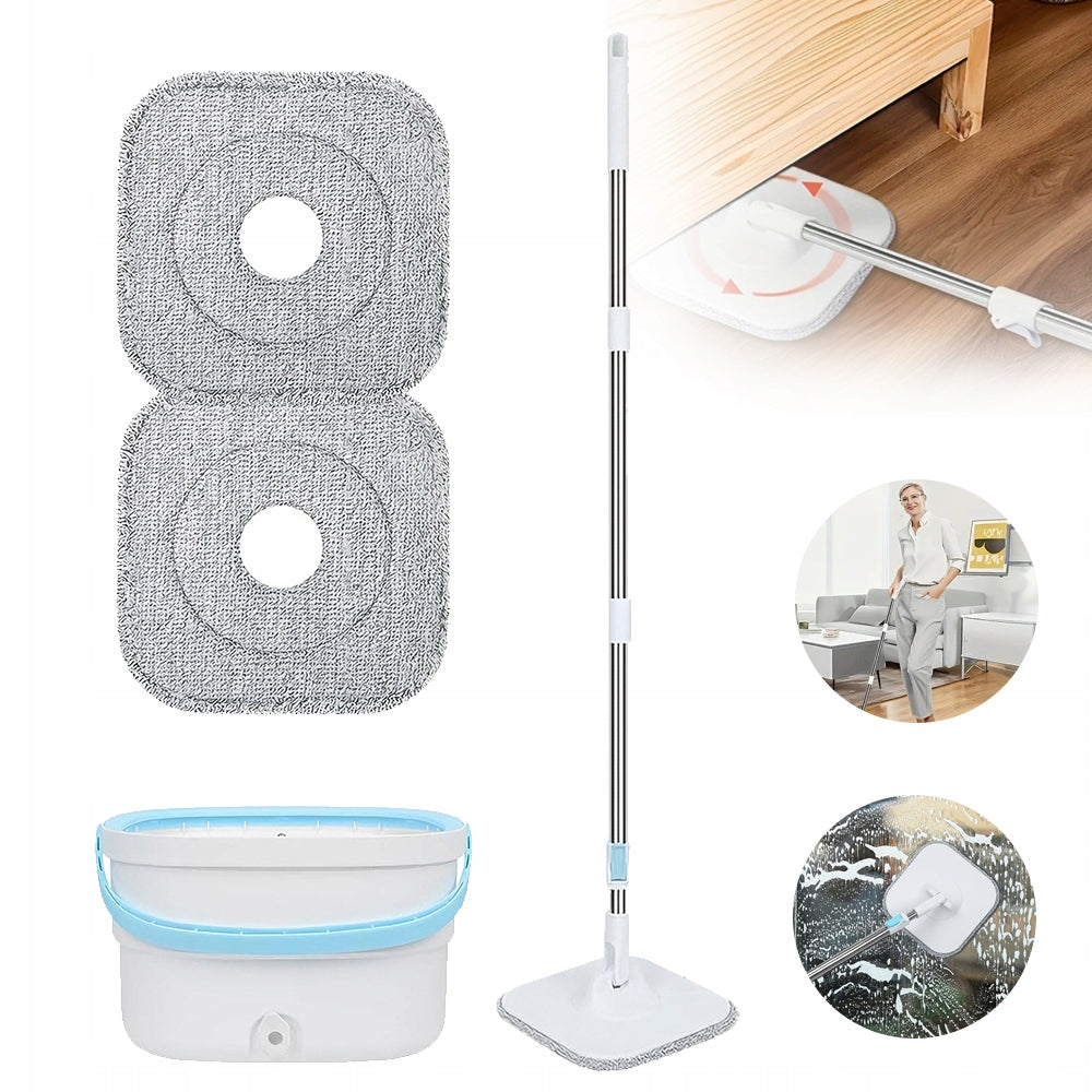 130cm Rotary Bucket Mop Set, Rotary Mop Set with Telescopic Stick