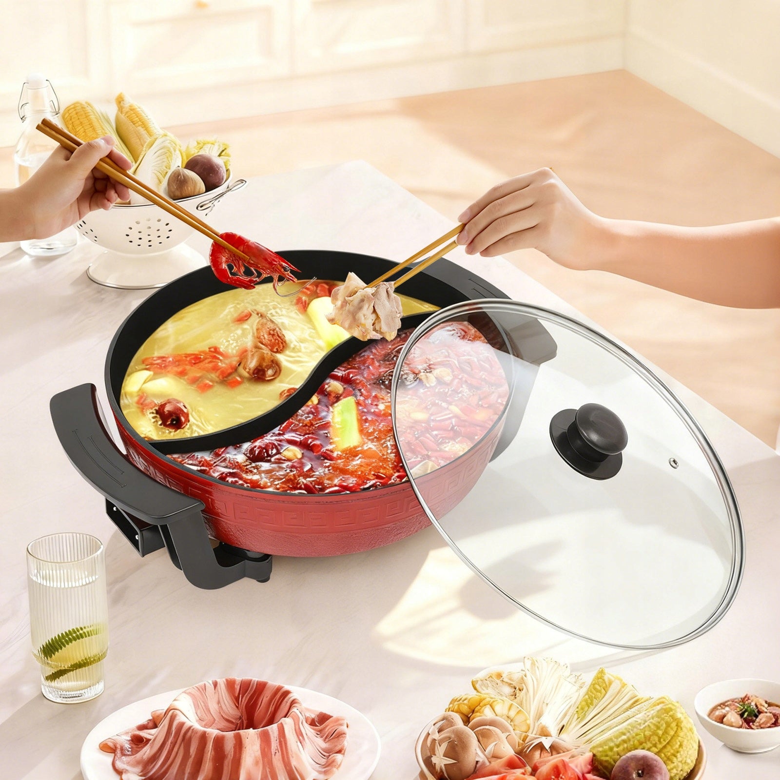 1360W HOUSEHOLD HOT POT 6L ELECTRIC FOOD WARMER Packaging status original
