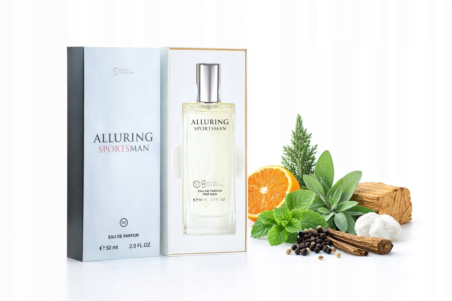 137 -ALLURING SPORTSMAN Men's Perfume 60ml Mint Mandarin Sports STRONG