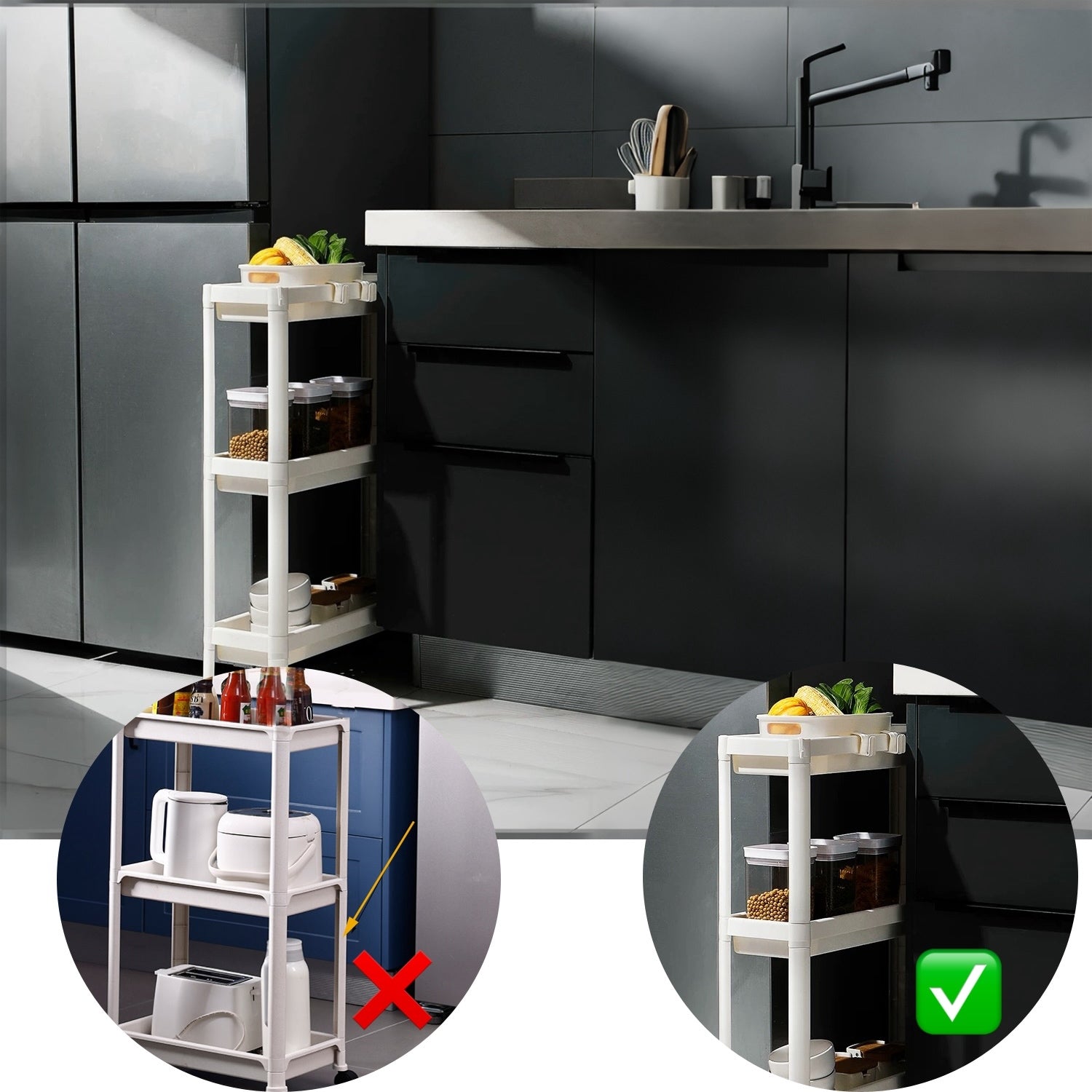 13CM WĄSKA PÓŁKA ŁAZIENKOWY SZAFKA REGAŁ KÓŁKACH MOBILNA KOSZYKI HACZYKAMI EAN (GTIN) 763932661090
