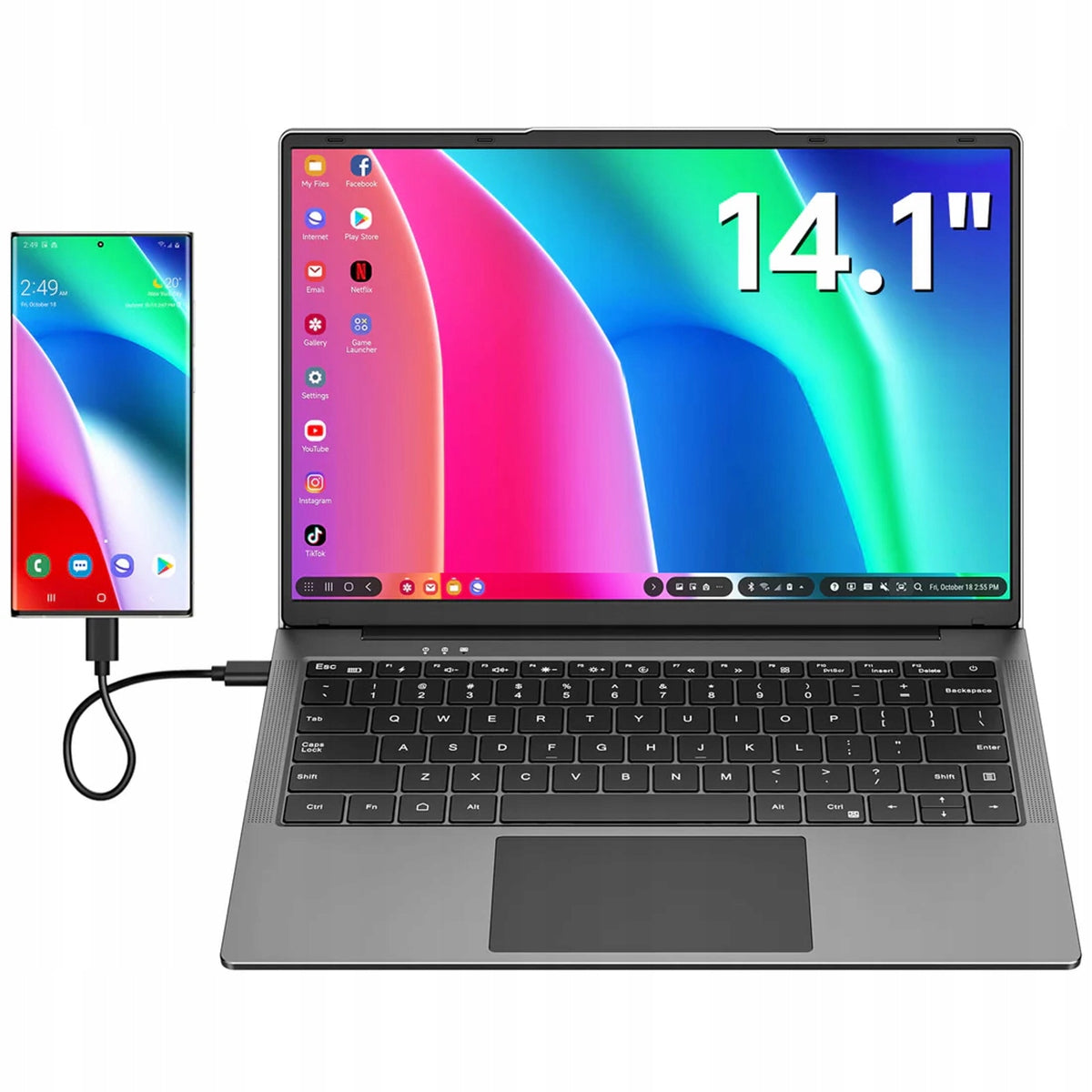 14,1" Portable 1200p HDR IPS Monitor with Keyboard and 5000mA Battery Packaging status original
