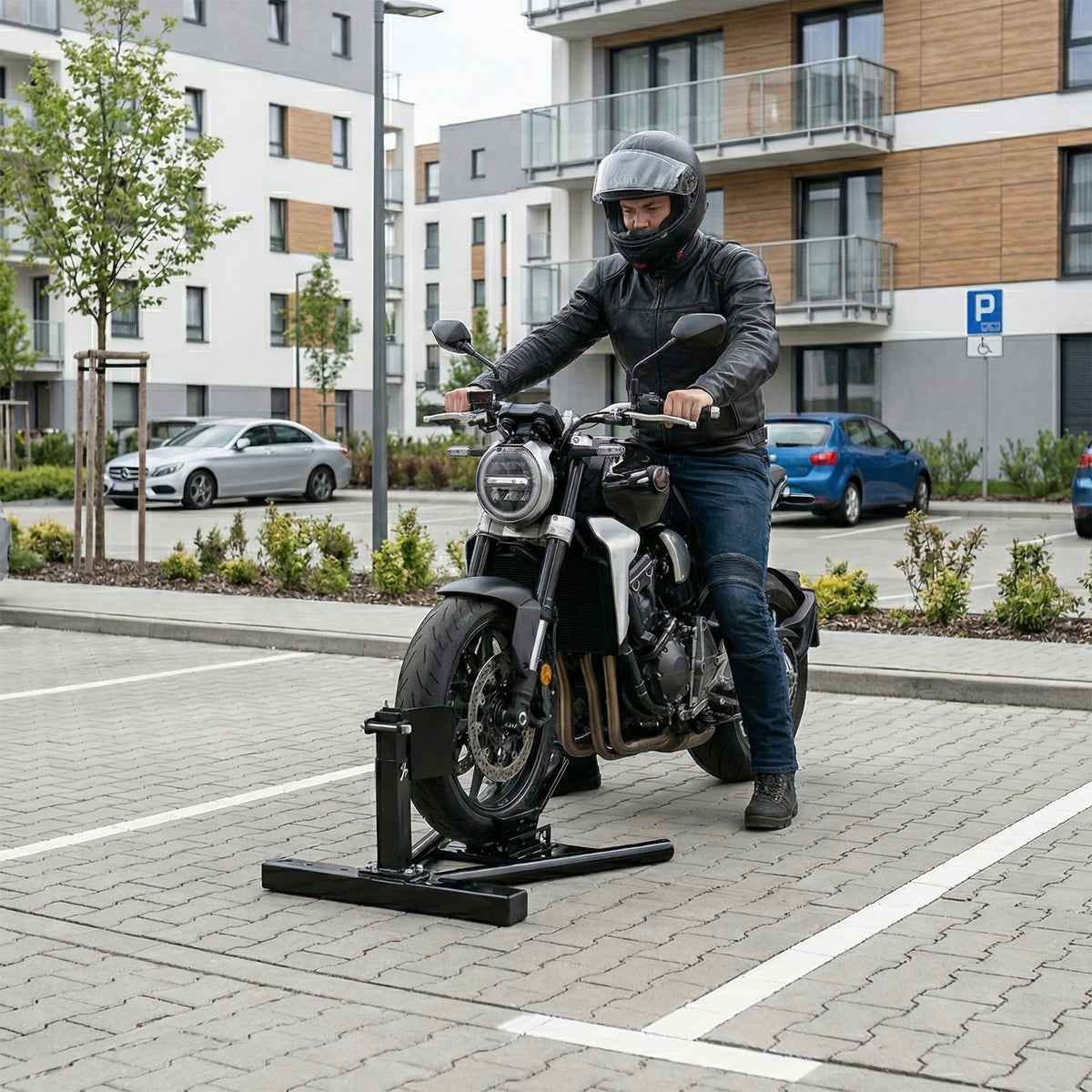 14 - 22" Adjustable Motorcycle Transport Stand for Motorcycle Transportation Manufacturer Barracuda