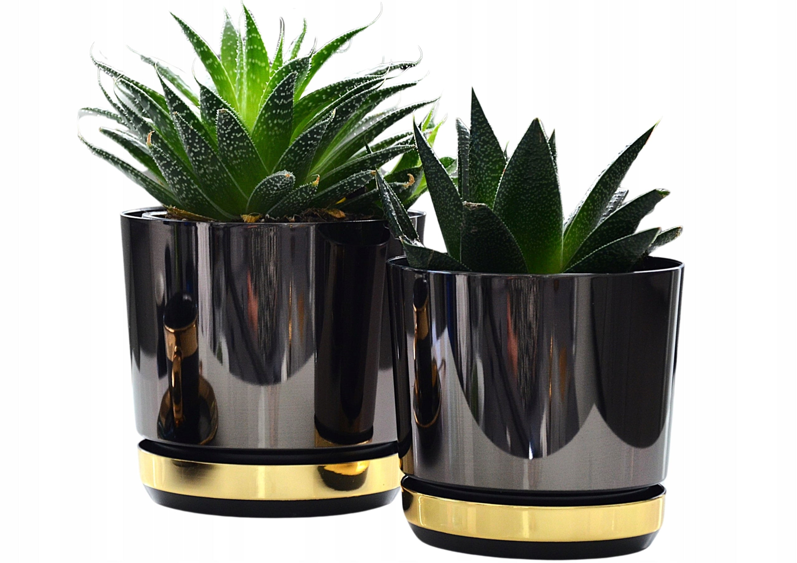 14 Flower pot DUO BLACK stand GOLDEN glamour two-tone gloss modern
