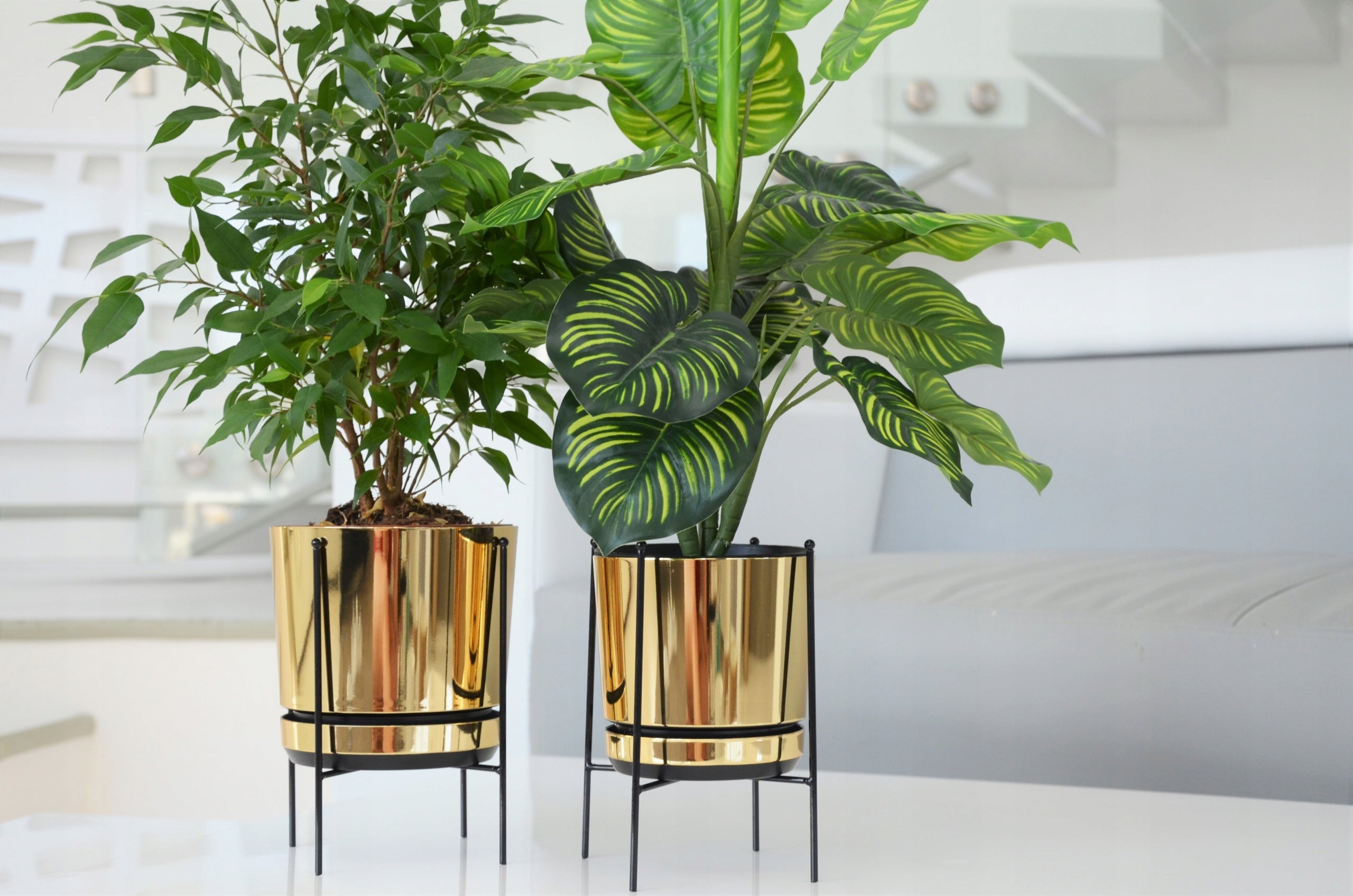 14 Flower pot on flower stand gold LOFT frame on legs with stand Manufacturer code DEKOR14/S18cz