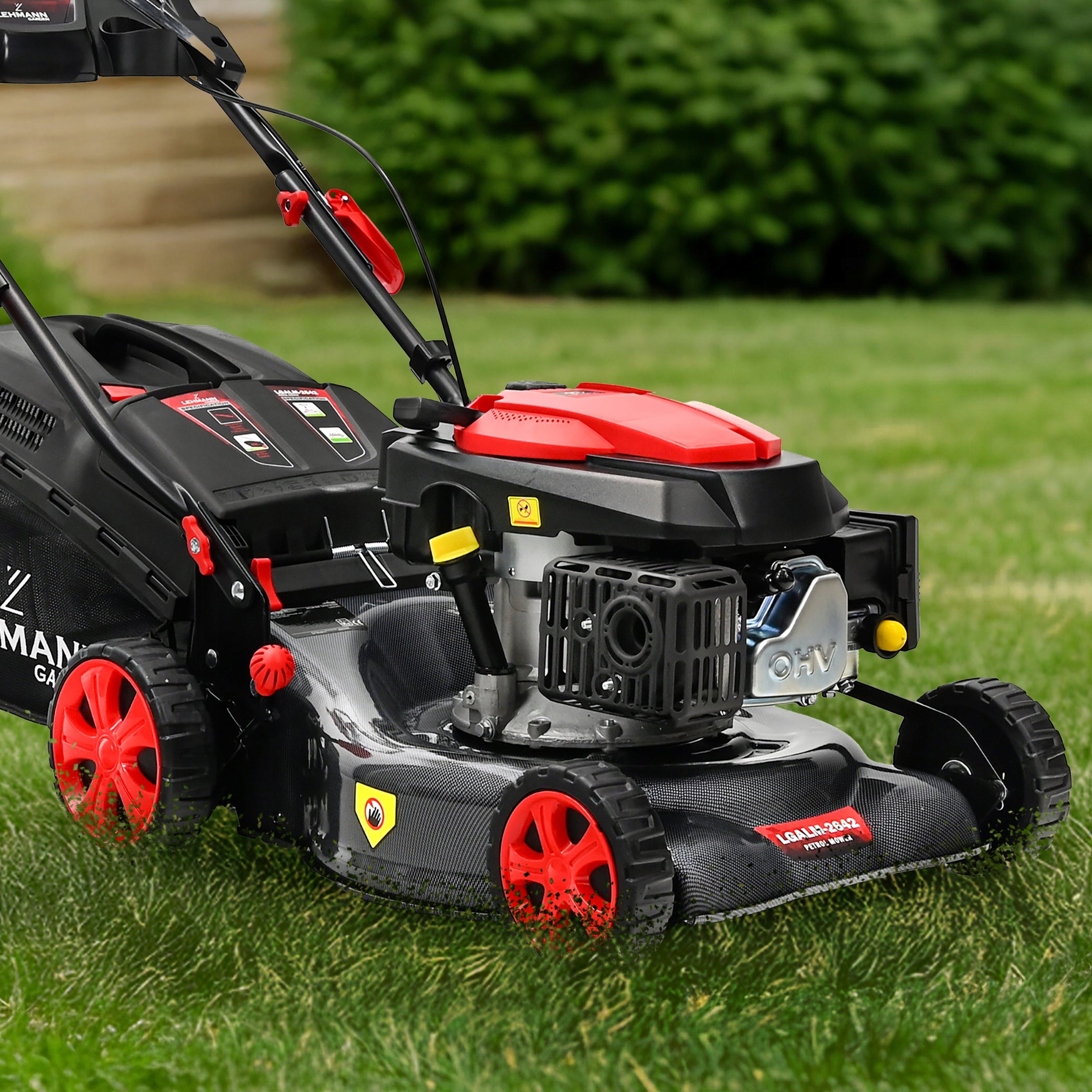 146CC DRIVEN PETROL LAWN MOWER LIGHT STRONG MANEUVERABLE 44CM + OIL Mowing width 42 cm