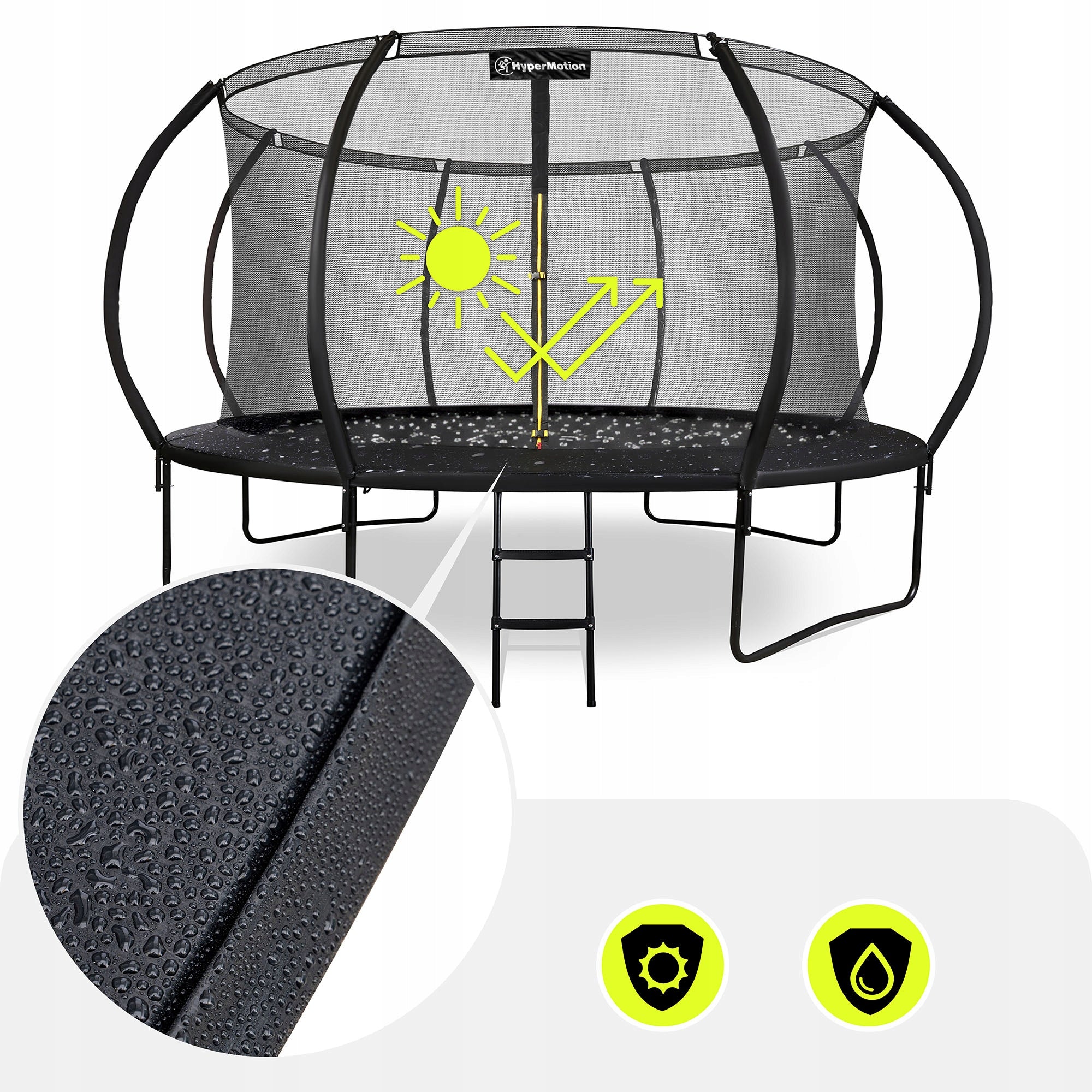 14FT Children's Garden Trampoline with Ladder and Mesh Easy Assembly Height from ground level 80 cm