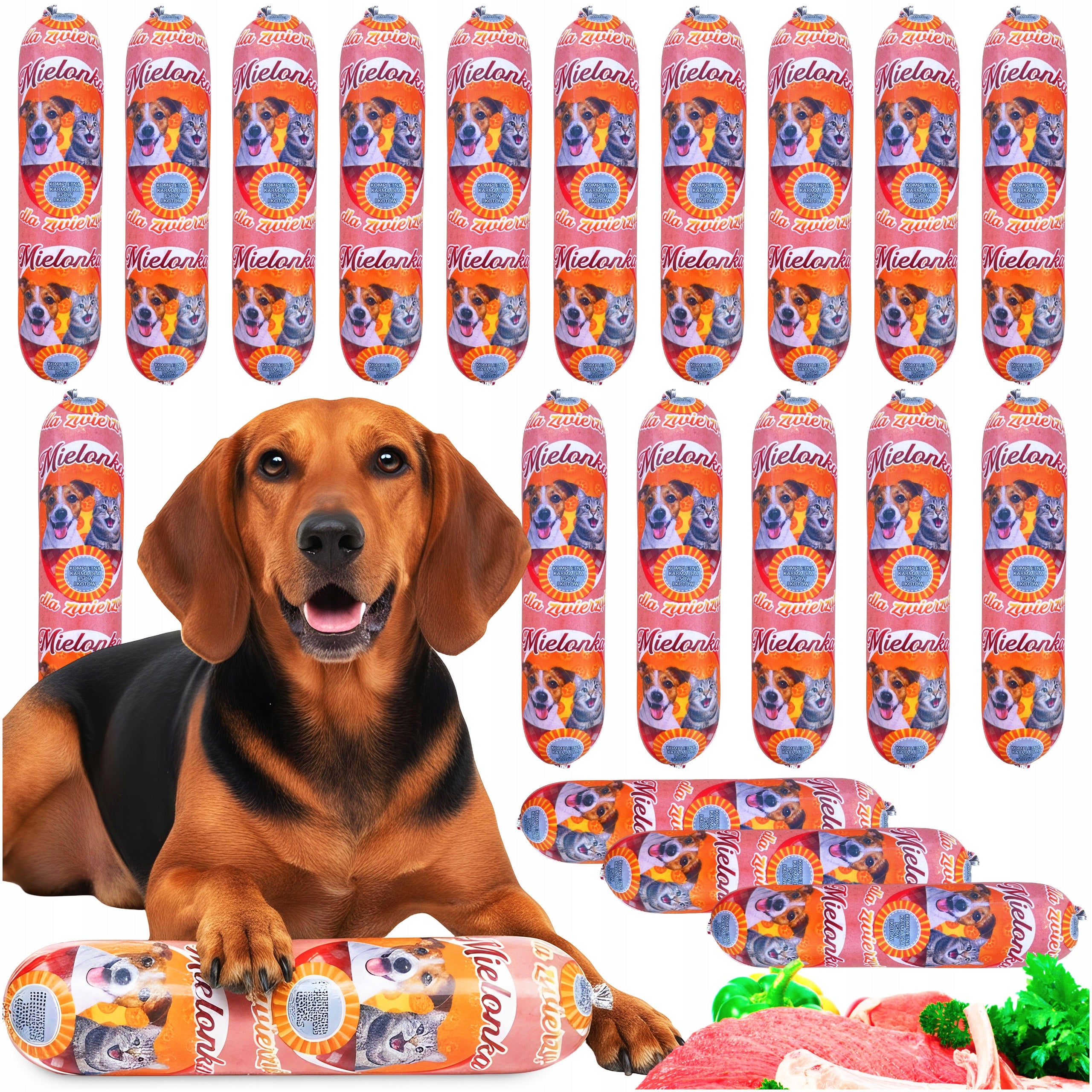 14x1kg WET CAT DOG FOOD PREMIUM GROUND MEAT BAR 95% + freebie