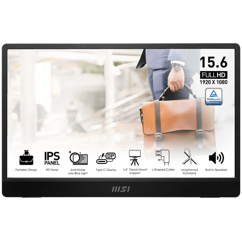 15.6" MSI PRO MP161 E2U Portable Monitor | 1920x1080 FHD | 60Hz 4ms | IPS