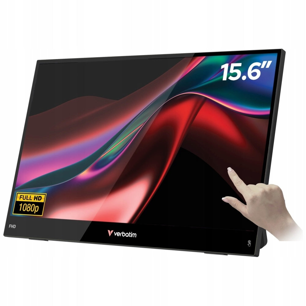 15.6" Verbatim 1080p FHD IPS USB-C Portable Touch Monitor with Stand Brand Verbatim