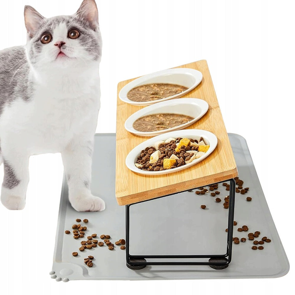 15 DEGREE TILT CAT DOG CERAMIC BOWL FOR FOOD CONVENIENCE
