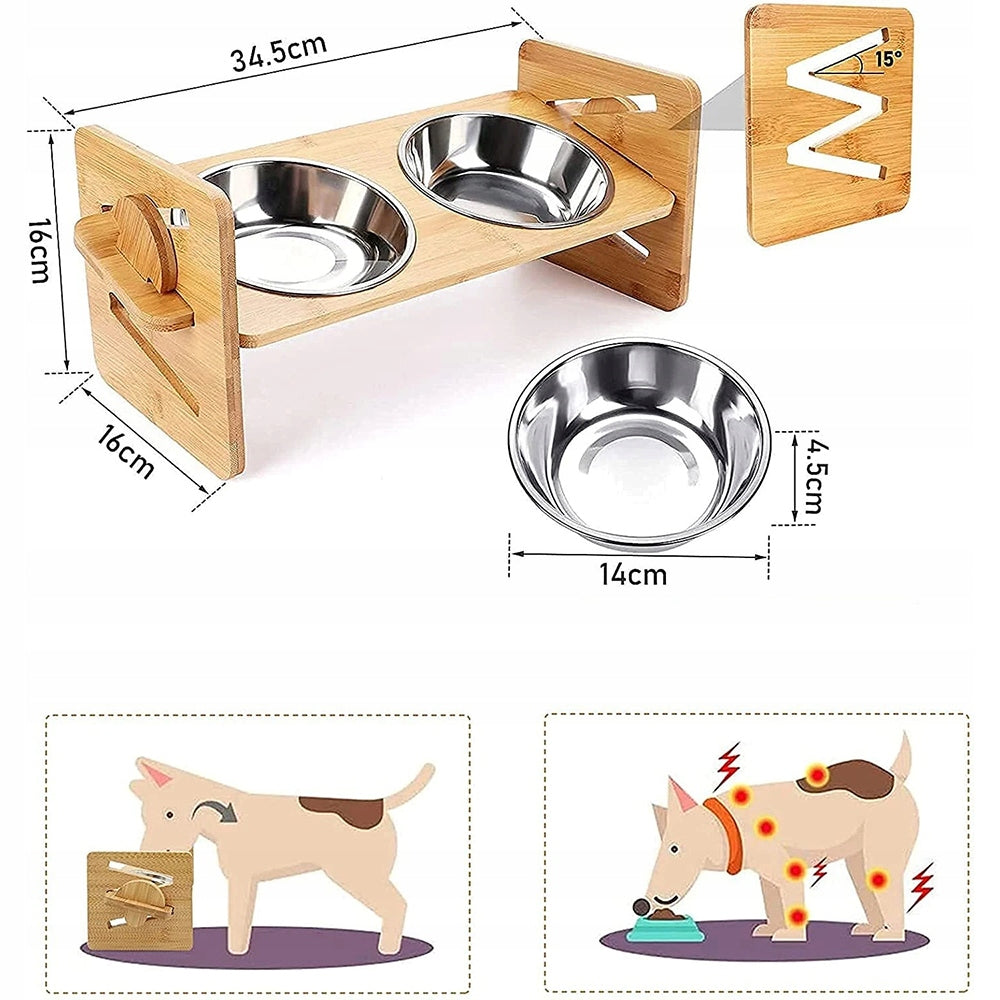 15° DOUBLE DOG CAT BOWL WITH STAND ON FOOD RACK Manufacturer code HYUDDW