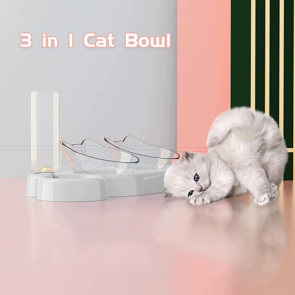 15° GRAVITY INCLINED CAT BOWL FOR WATER AND FOOD Kind automatic feeder