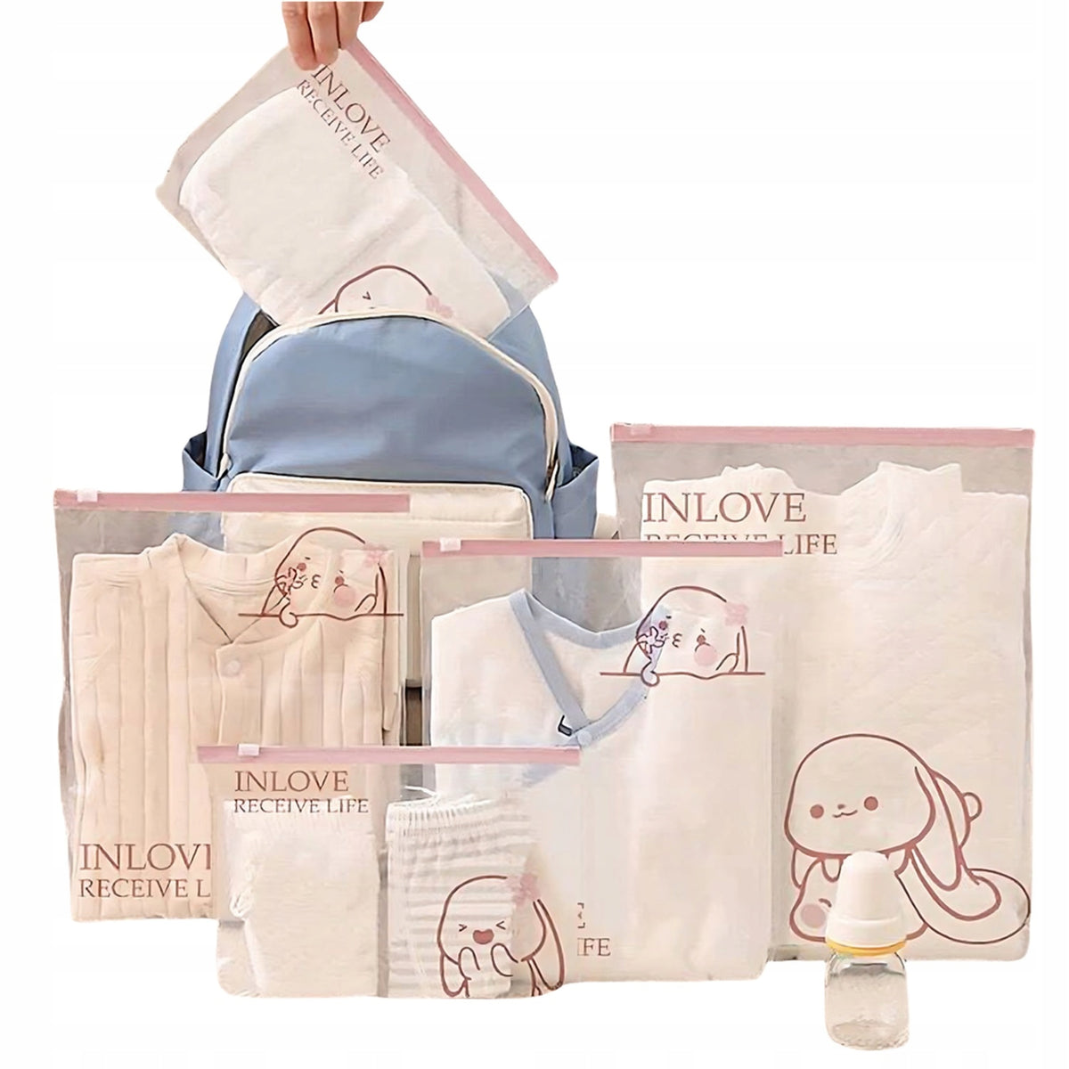 15 PCS TRAVEL ORGANIZER-CASE BAGS CLOTHES ACCESSORIES 5 SIZES
