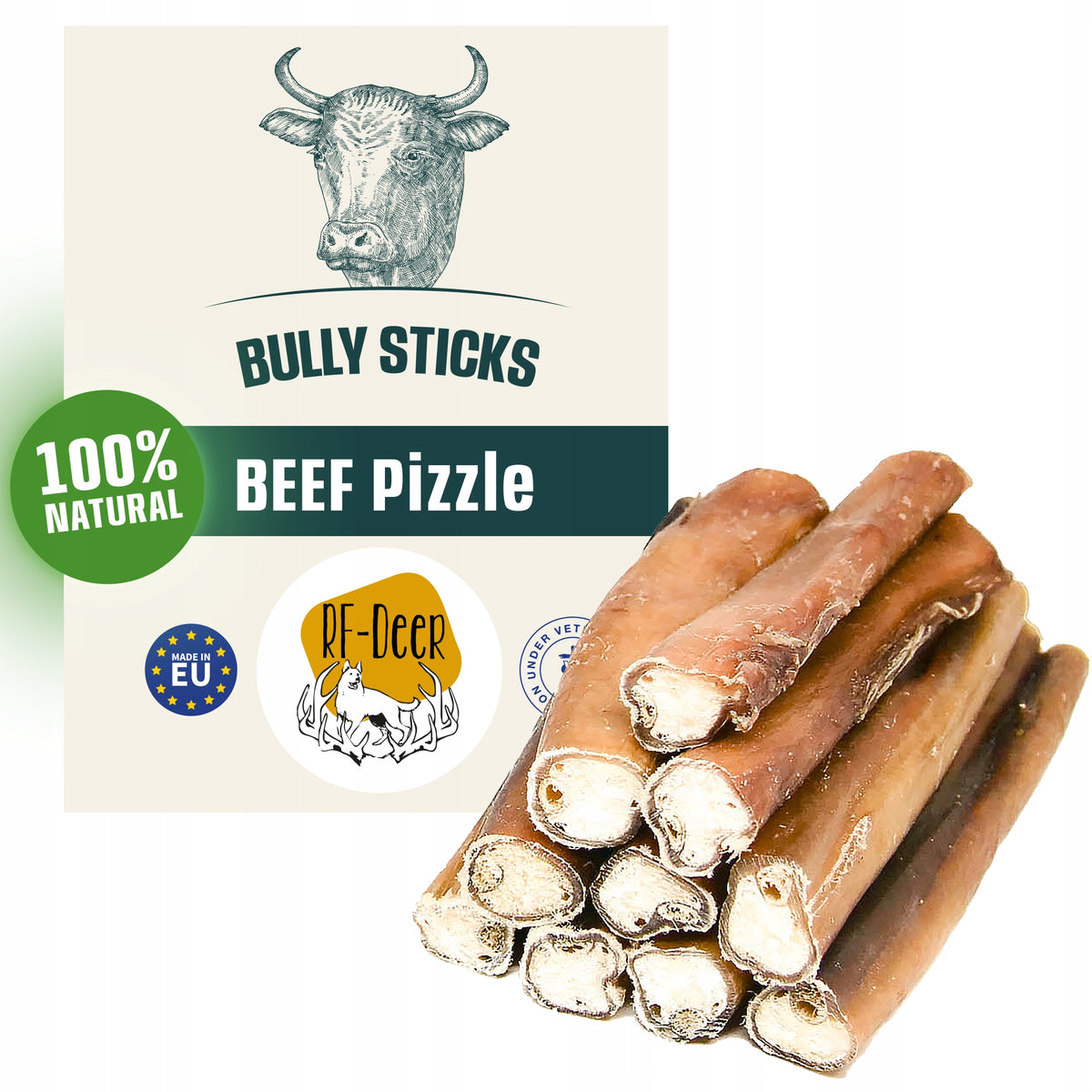 15 cm / 3pcs Dried Natural Beef Penis for Dog Teether Teethers Treat