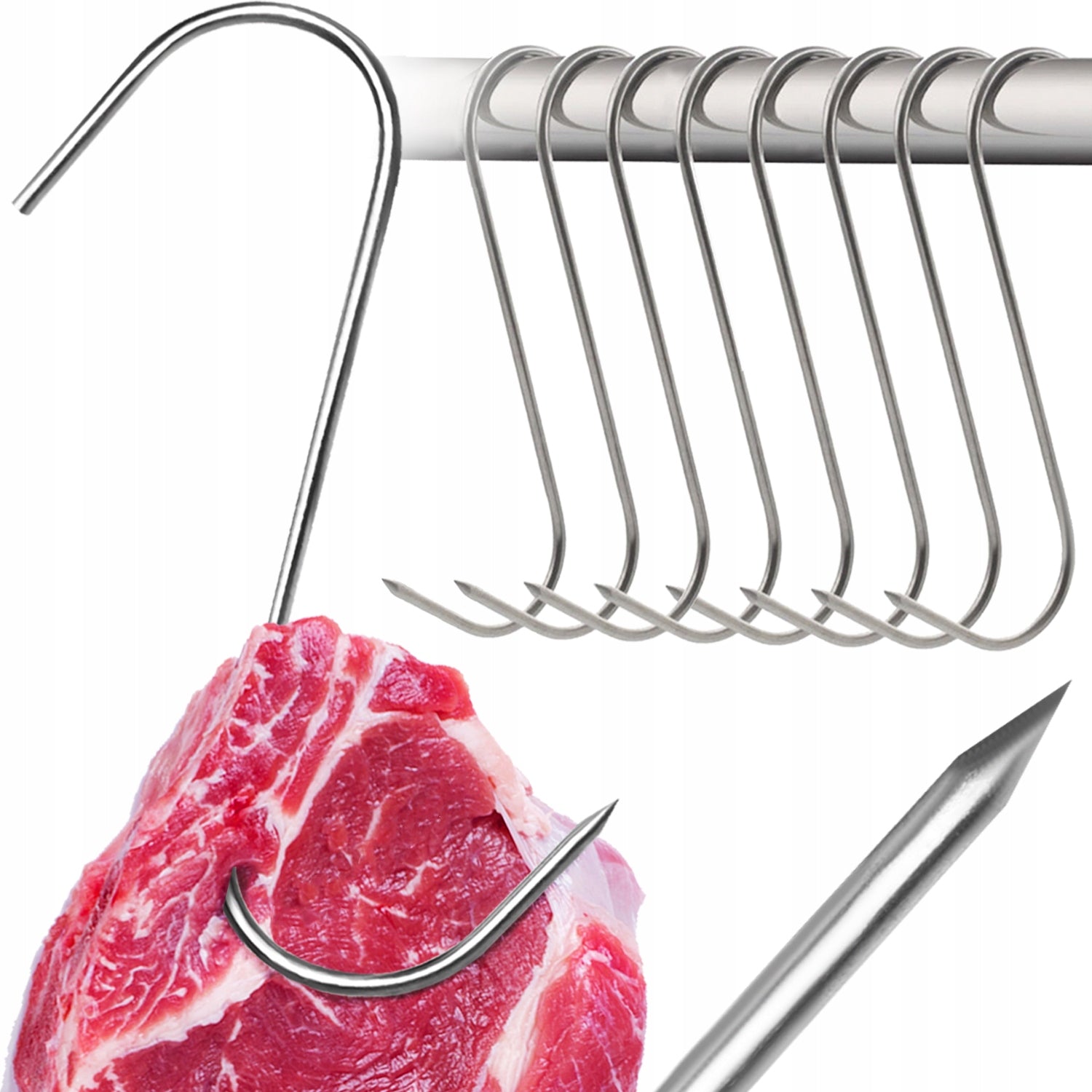 15 x HOOKS SMOKING HOOKS SMOKE SAUSAGES STAINLESS STEEL