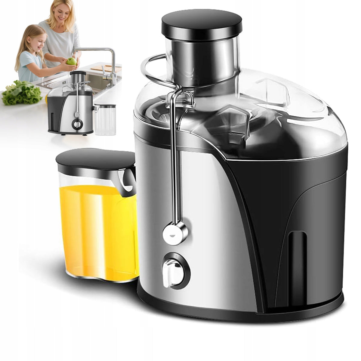 1500W JUICER WITH 2 SPEED SETTINGS FOR FRUIT AND VEGETABLE