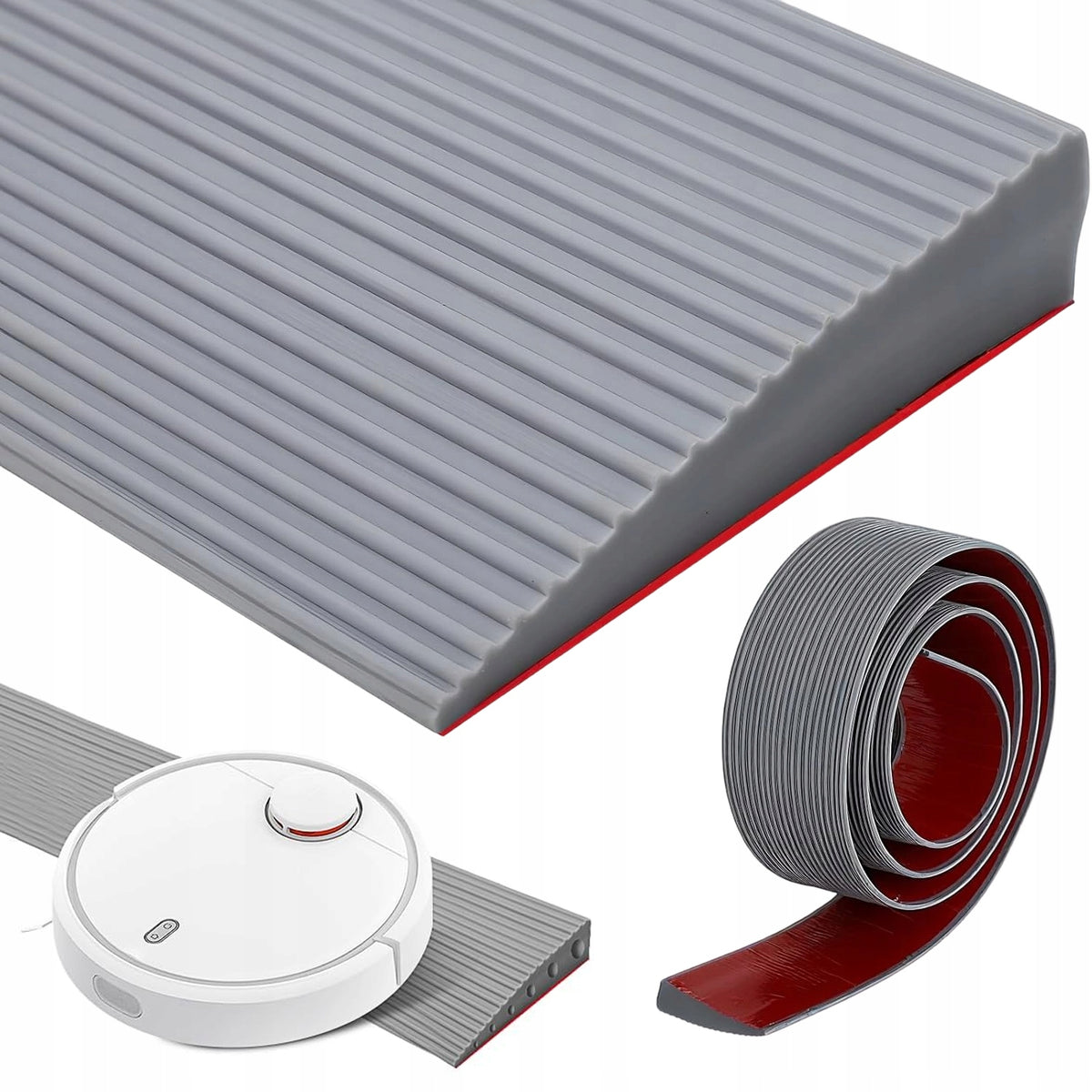 150CM THRESHOLD RAMP WITH ANTI-SLIP GROOVES RUBBER THRESHOLD MOLDINGS GREY
