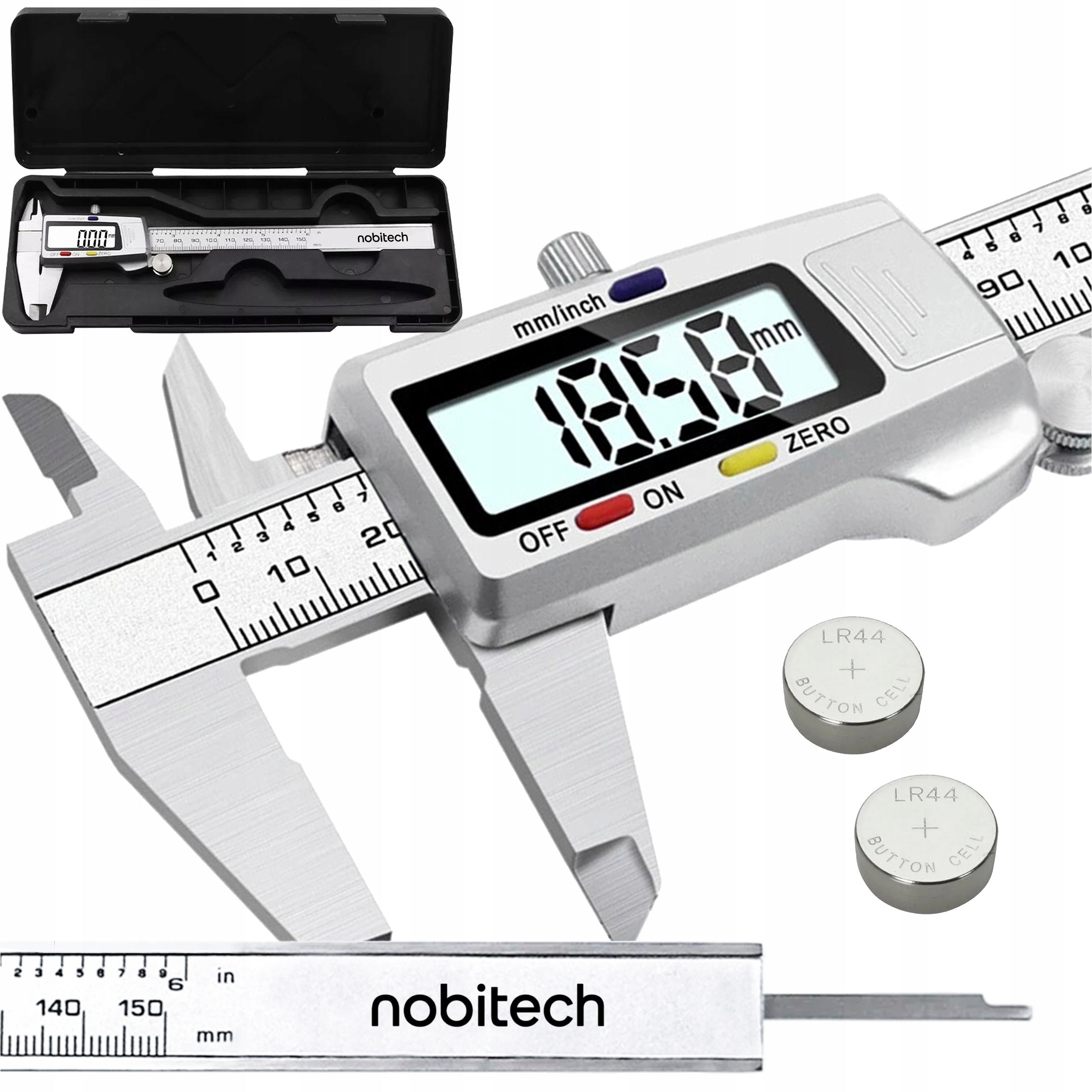 150MM STAINLESS STEEL DIGITAL METAL ELECTRONIC CALIPER IN CASE