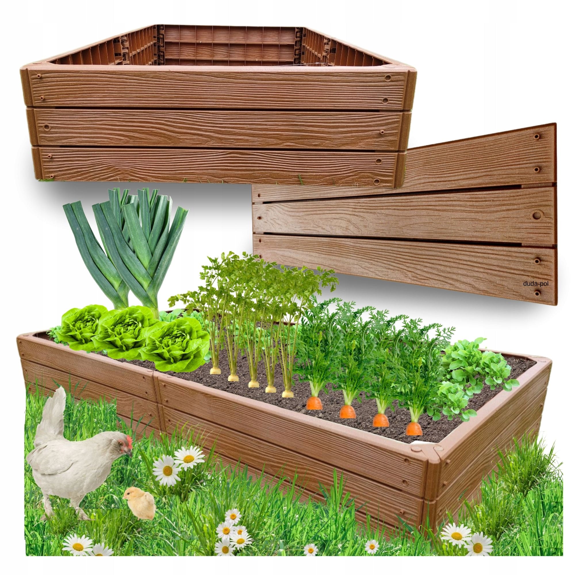 150x75 VEGETABLE CHEST VEGETABLE BED GARDEN VEGETABLE - Brown Packaging status original