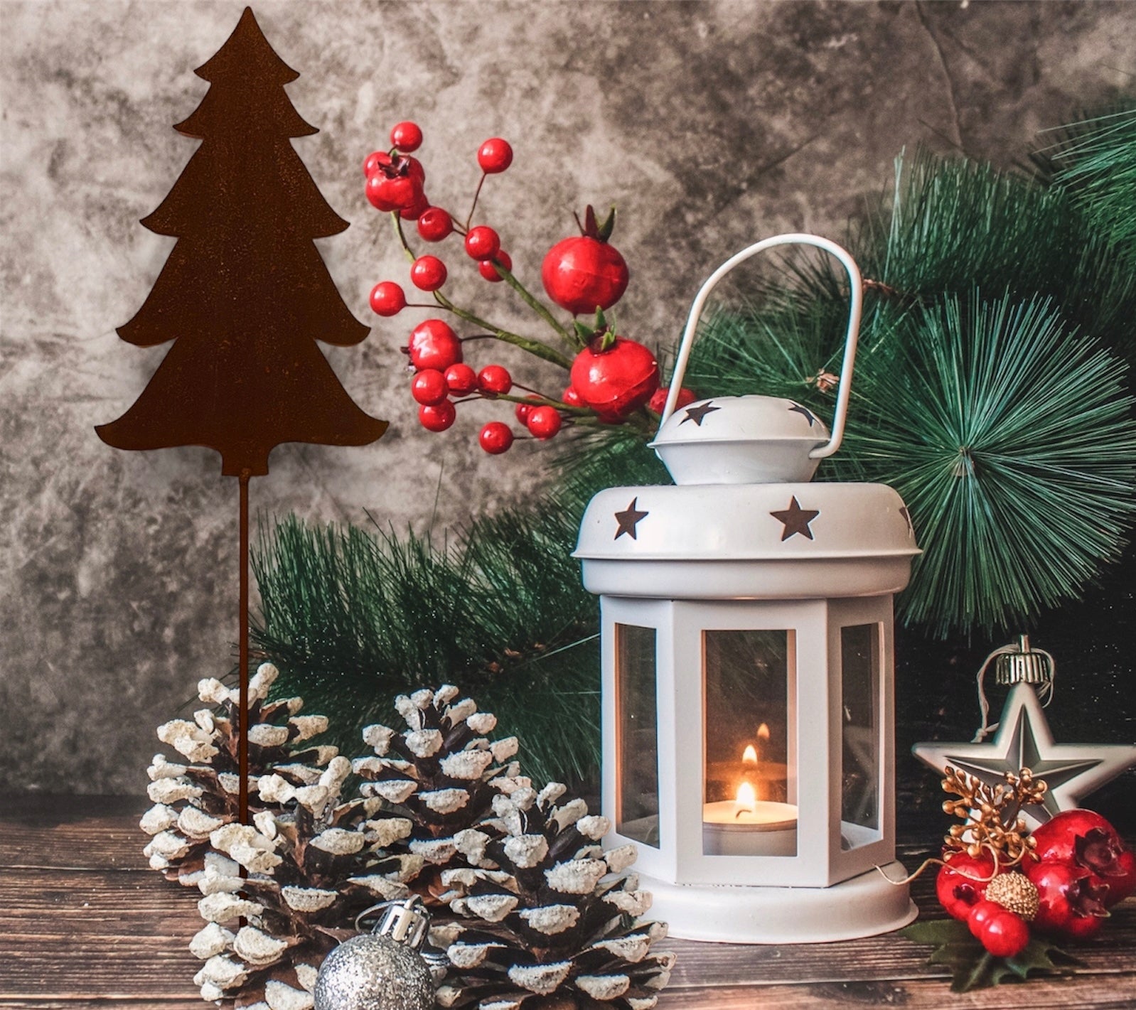Christmas tree decoration metal pot Christmas wreath gift 40 cm led