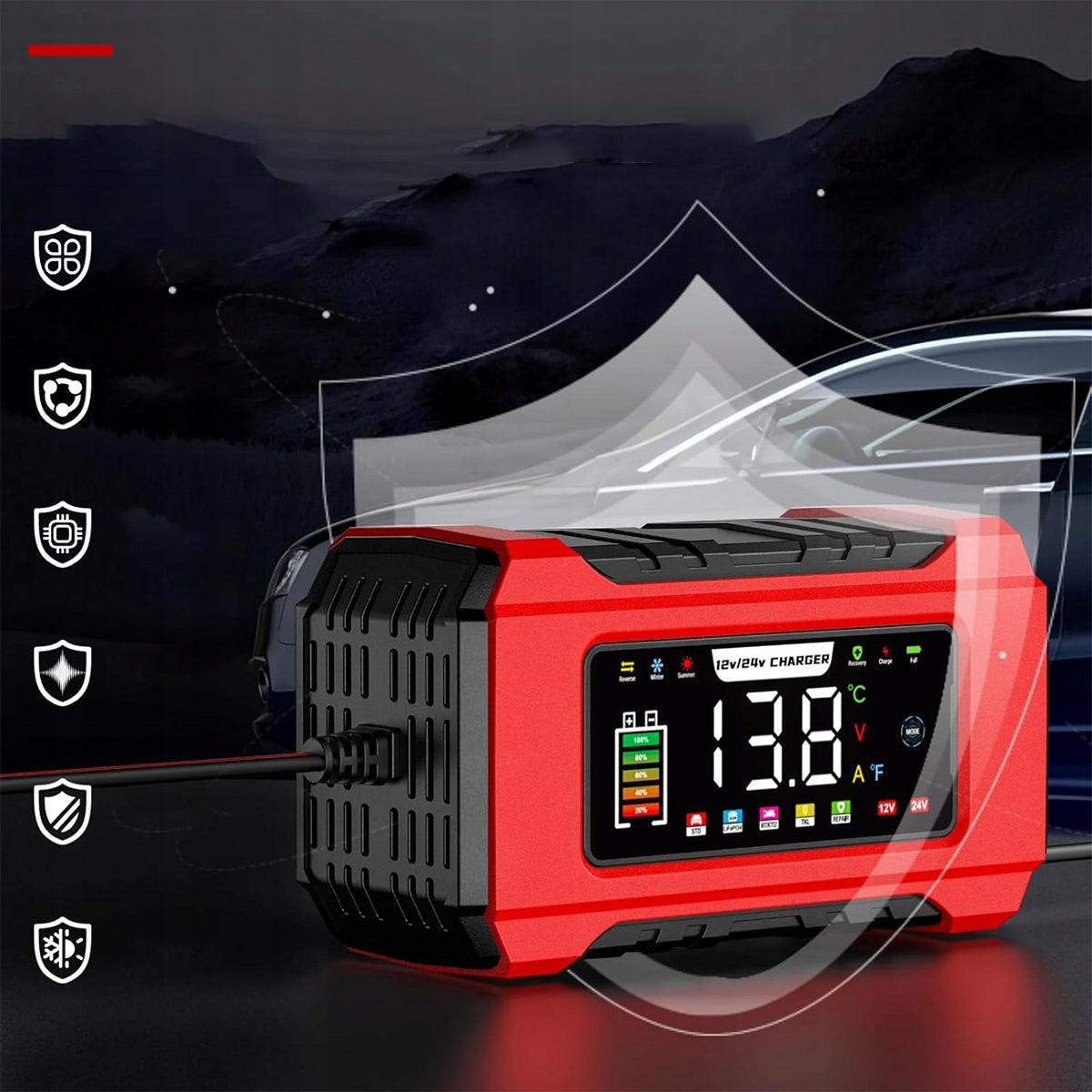 15A Powerful Intelligent Car Rectifier Battery Charger 24V 12V Packaging status original
